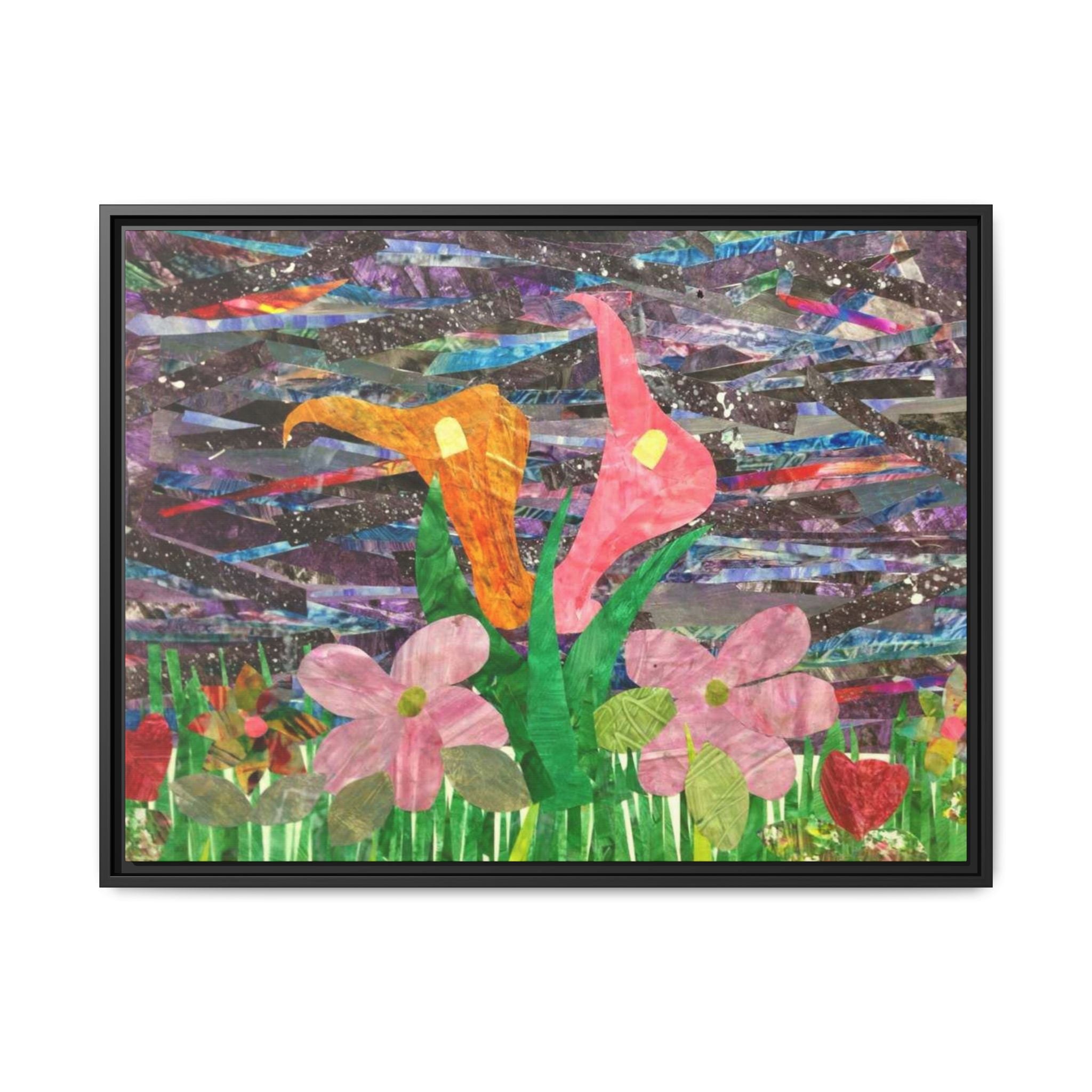 Framed Floral Collage Canvas
