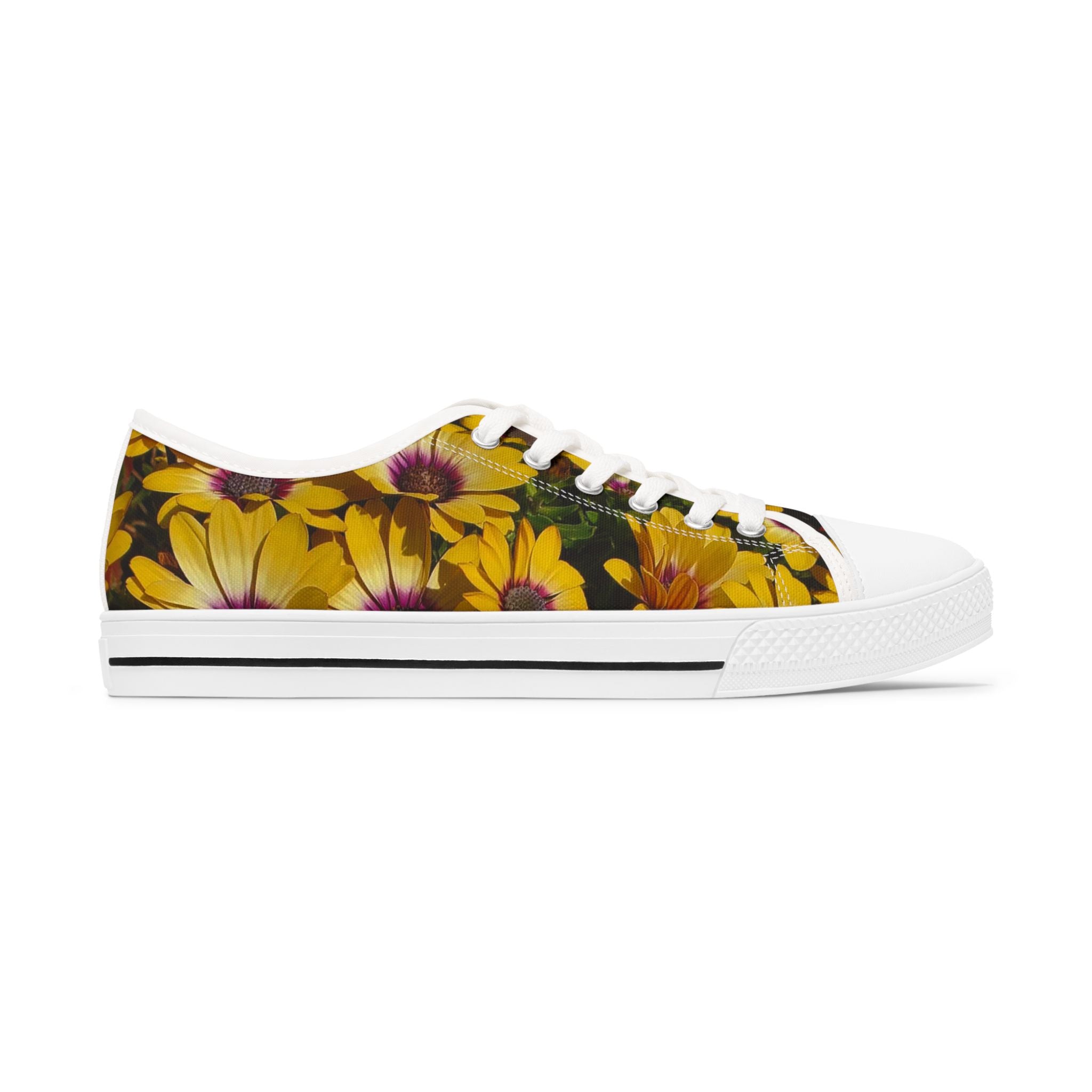 Daisy Floral Low Top Sneakers — Women's Casual Shoe