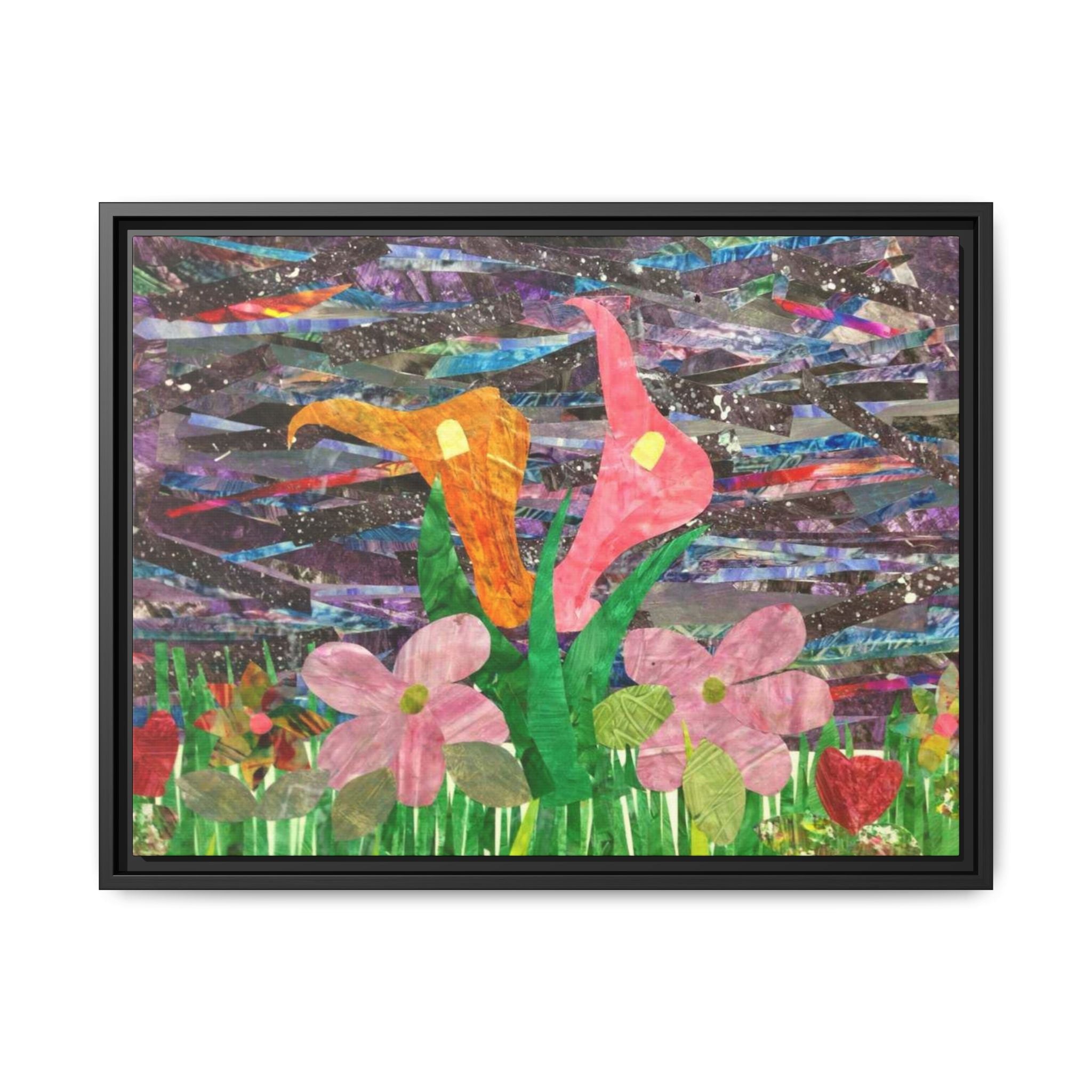 Framed Floral Collage Canvas