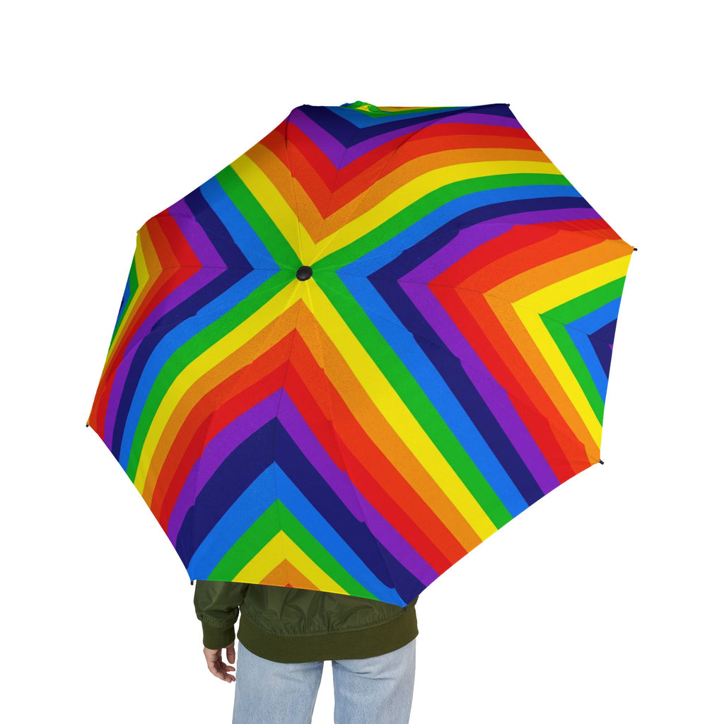 Rainbow Foldable Umbrella — Semi‑Automatic Compact Travel Umbrella