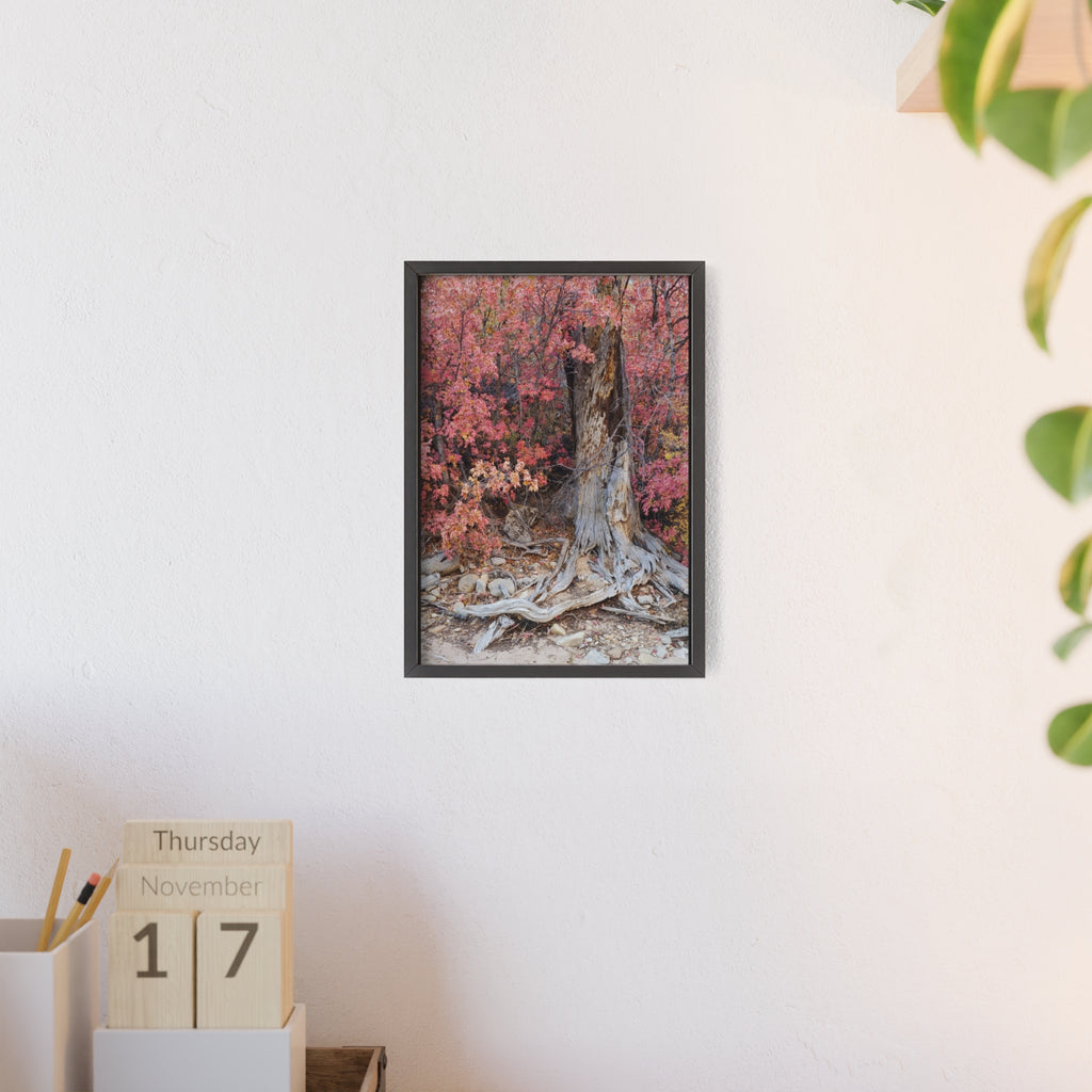Autumn Tree Roots Poster with Wooden Frame | Fall Forest Wall Art