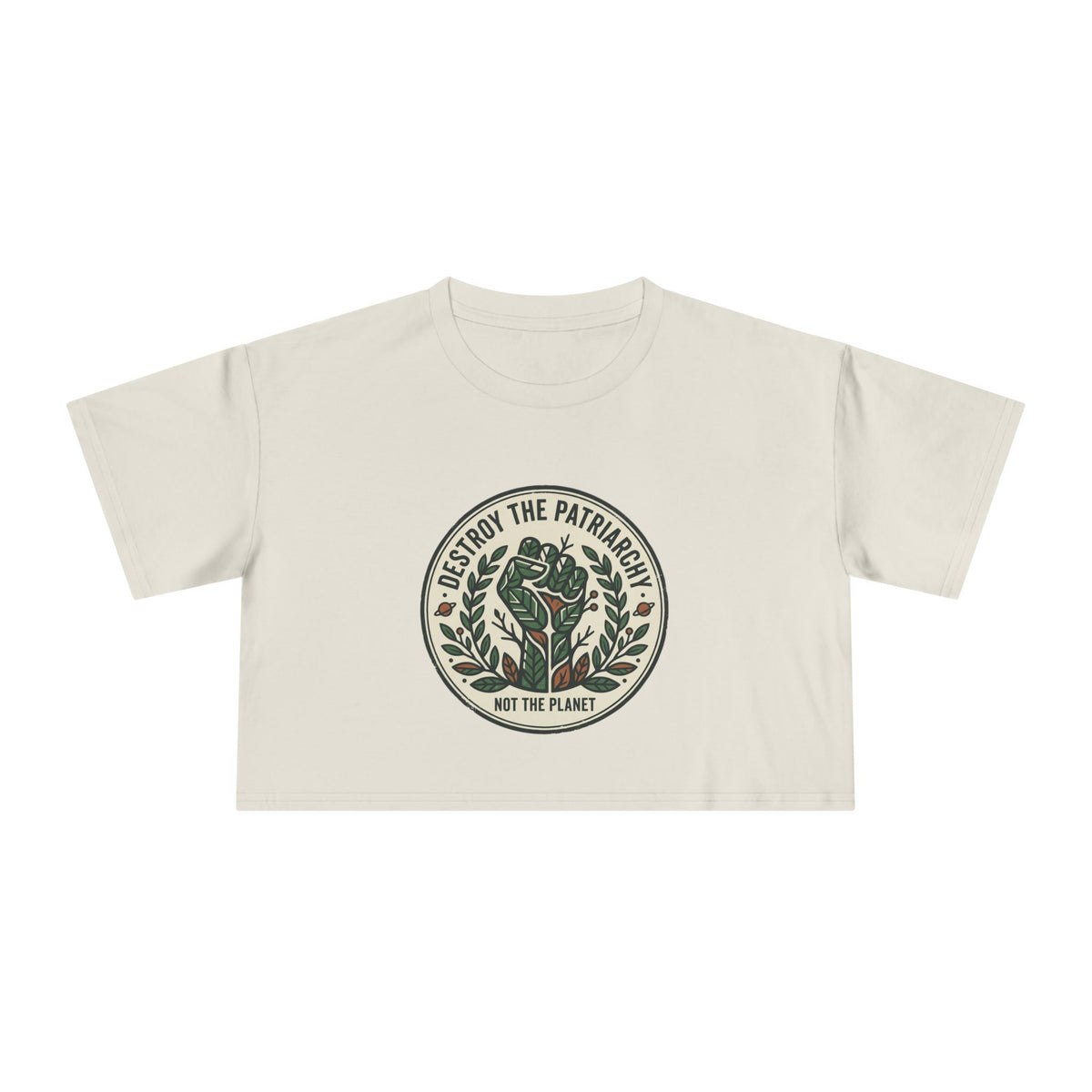 Destroy The Patriarchy Rose Emblem Crop Tee