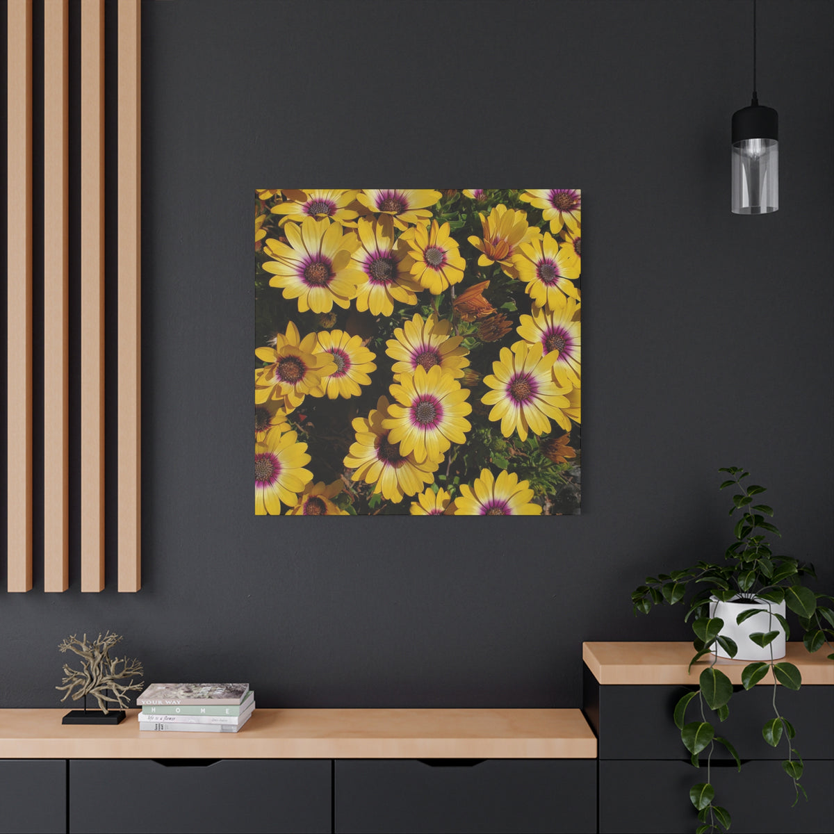 Yellow Daisy Floral Canvas Wall Art