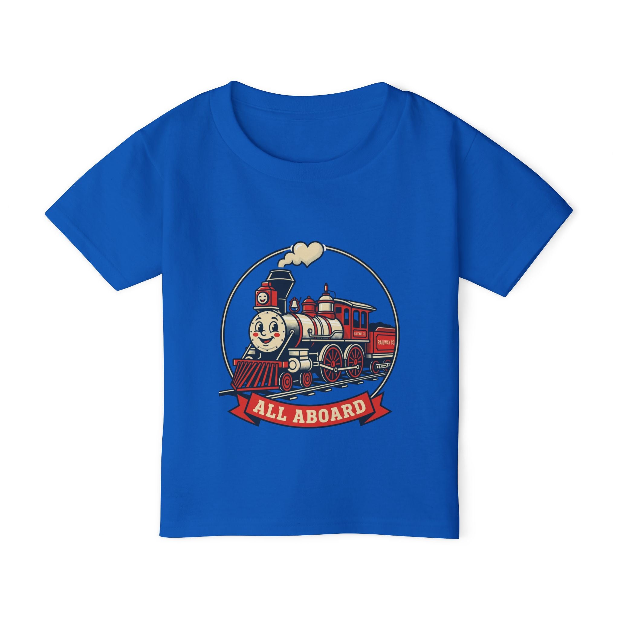 Toddler T-Shirt — 'All Aboard' Vintage Train Graphic