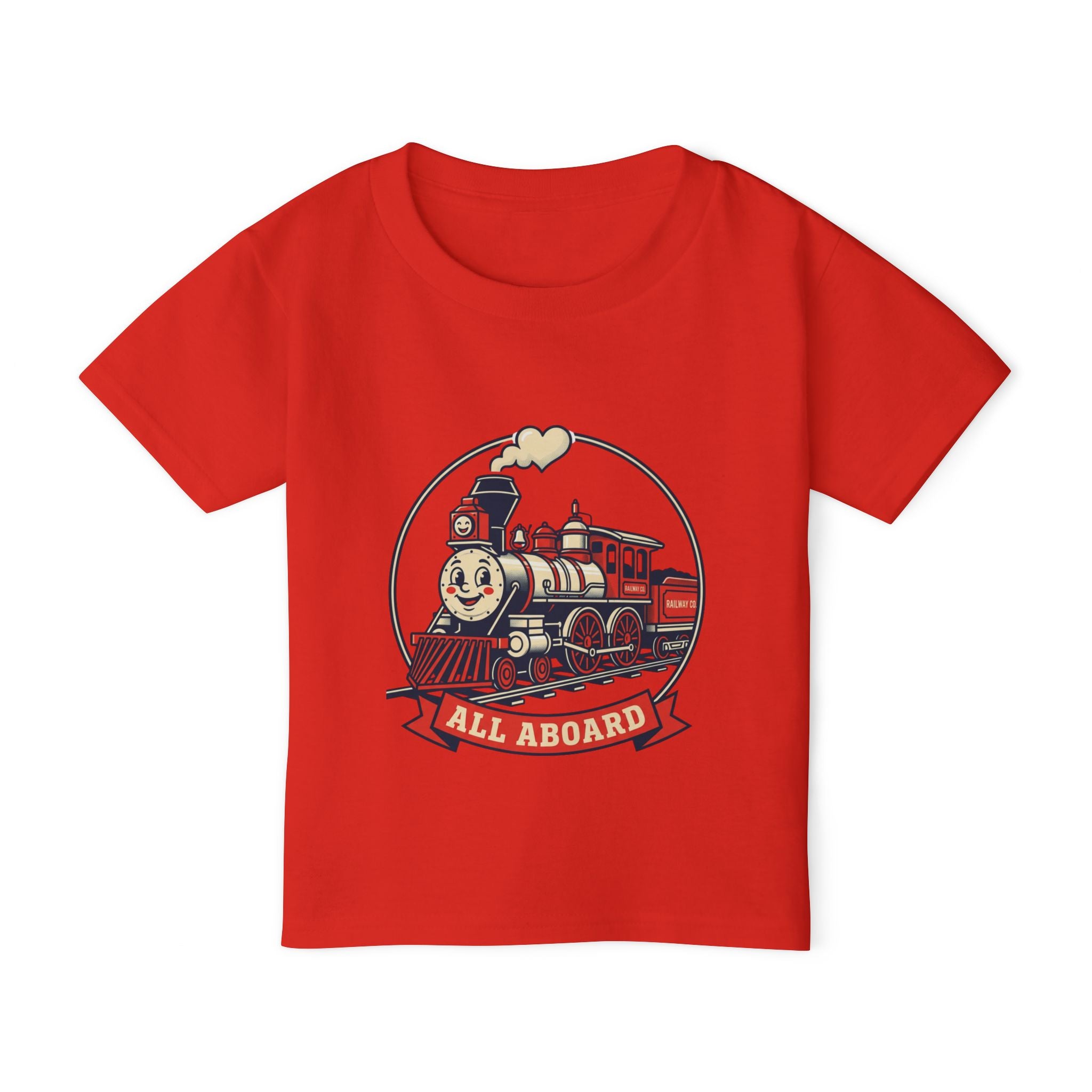 Toddler T-Shirt — 'All Aboard' Vintage Train Graphic