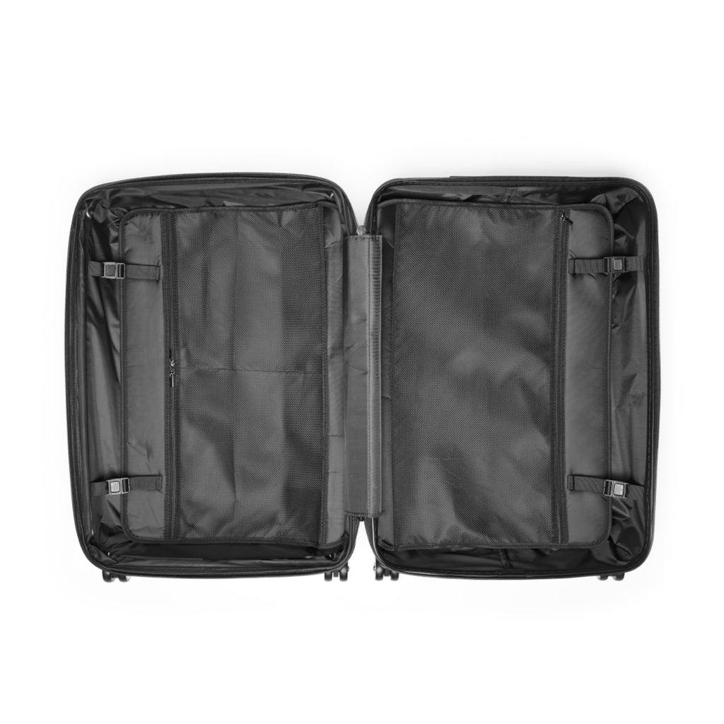 Floral Vine Suitcase — Elegant White & Olive Travel Luggage