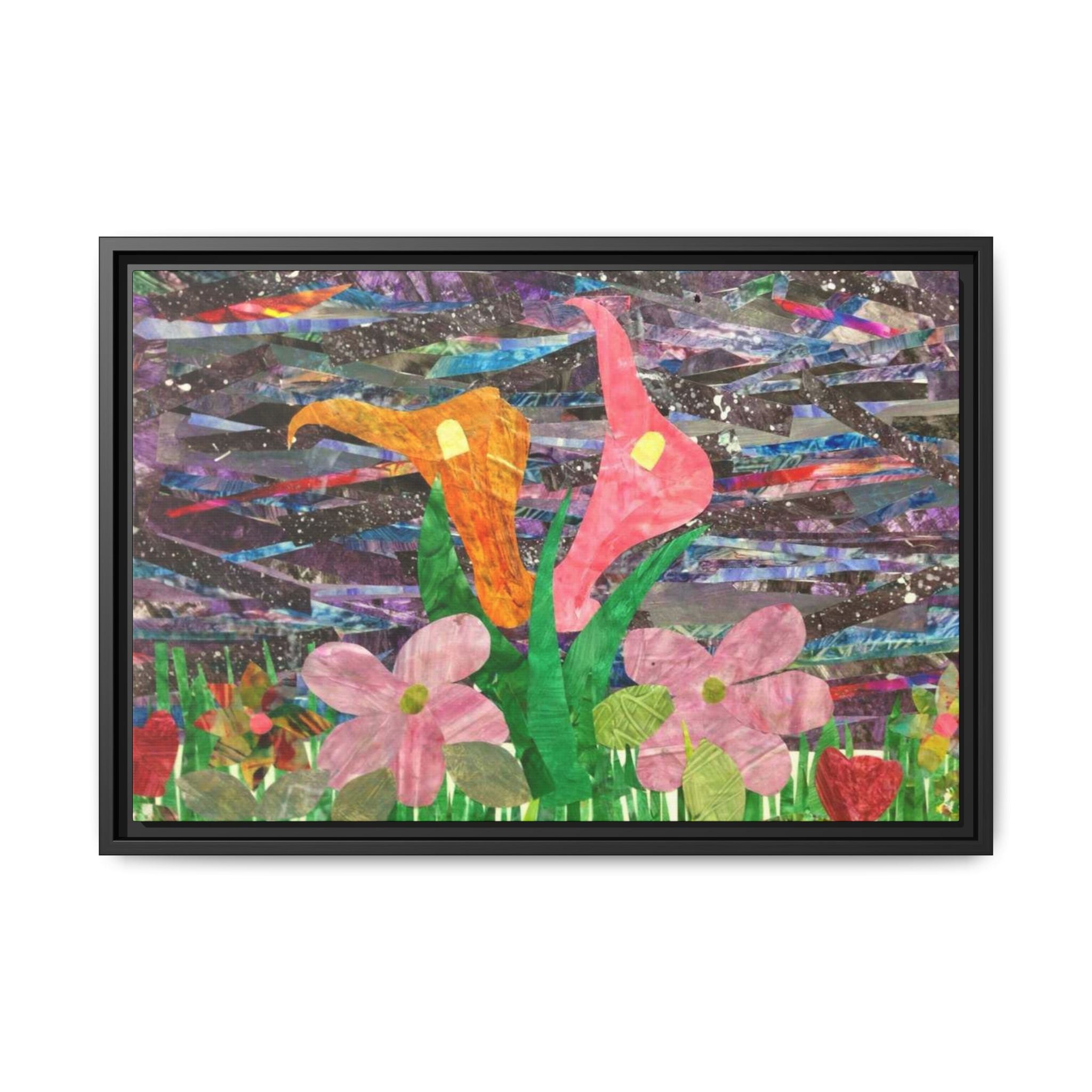 Framed Floral Collage Canvas