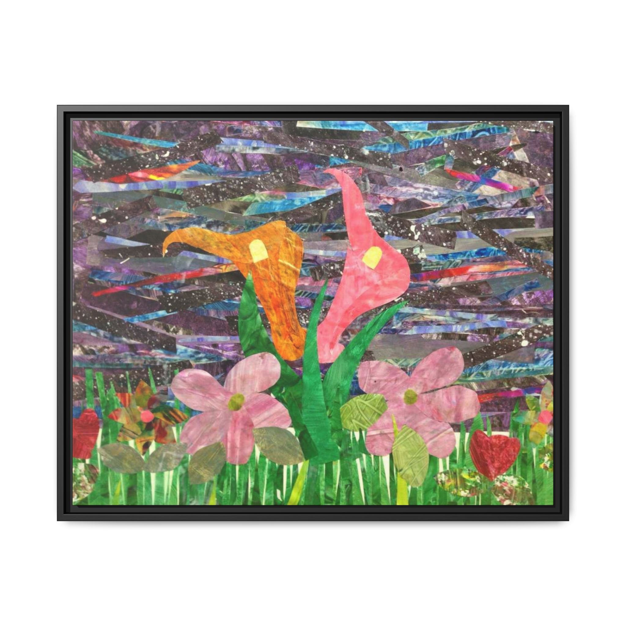 Framed Floral Collage Canvas