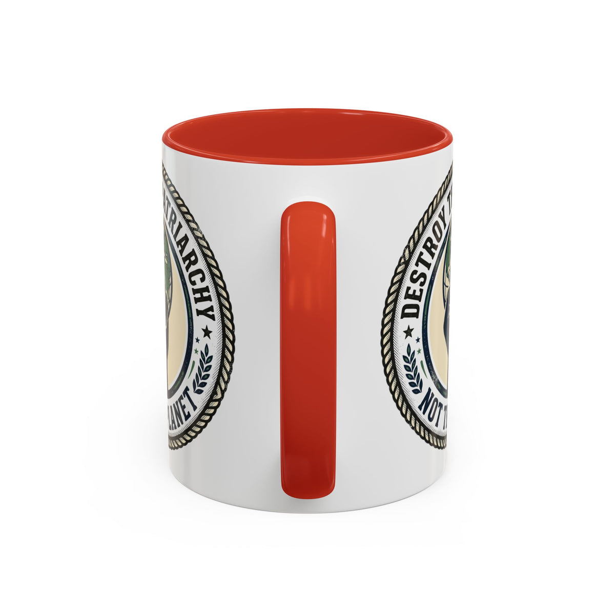 Destroy the Patriarchy Not the Planet Coffee Mug – Feminist Eco Justice Accent Mug (11/15oz)
