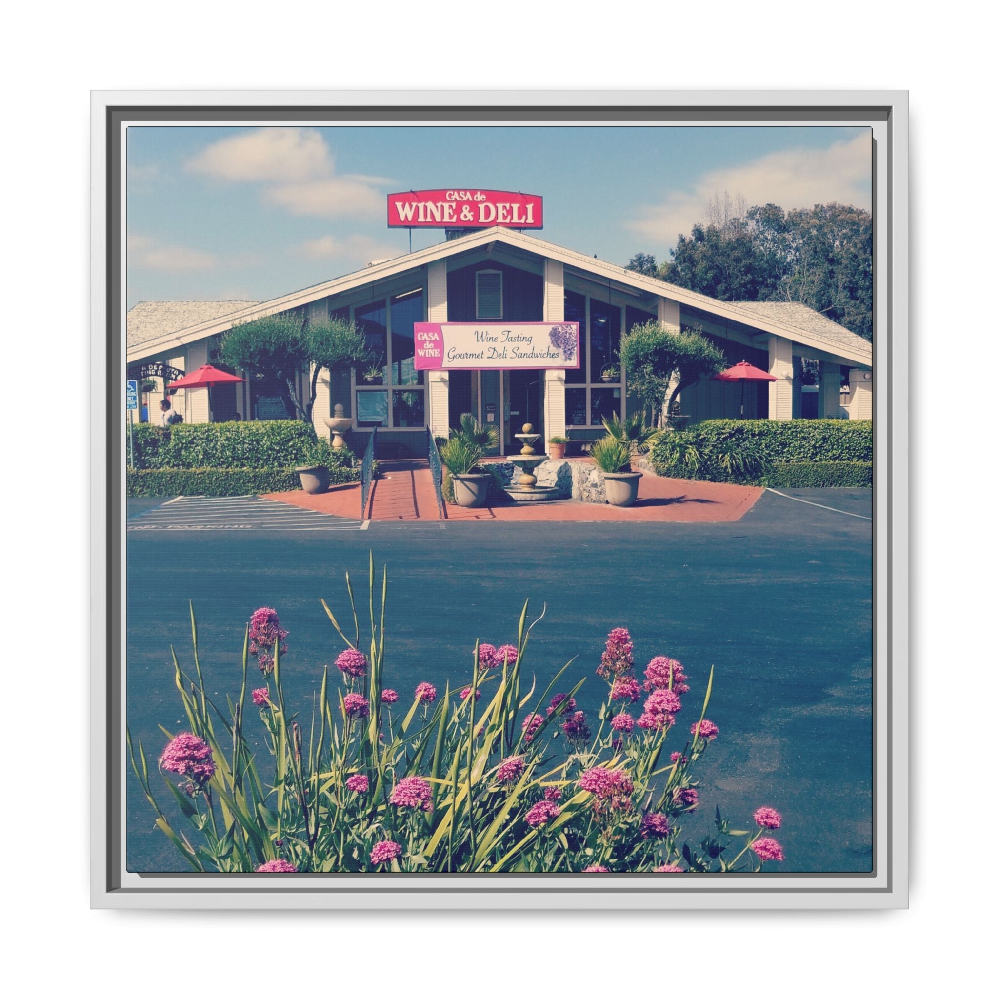 Vintage Oceanside Pavilion Framed Canvas Print