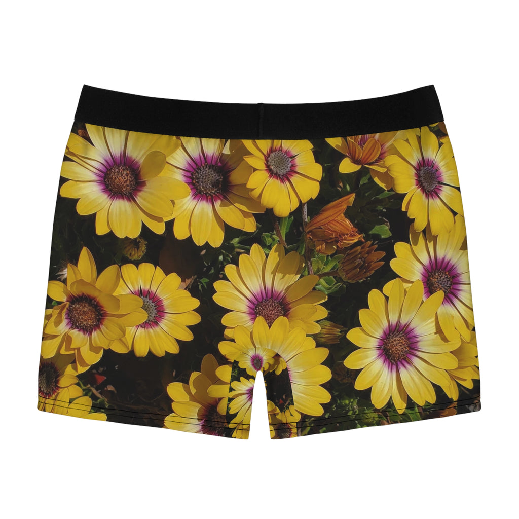 Bóxer tipo calzoncillo con estampado floral de margaritas amarillas | Estampado completo