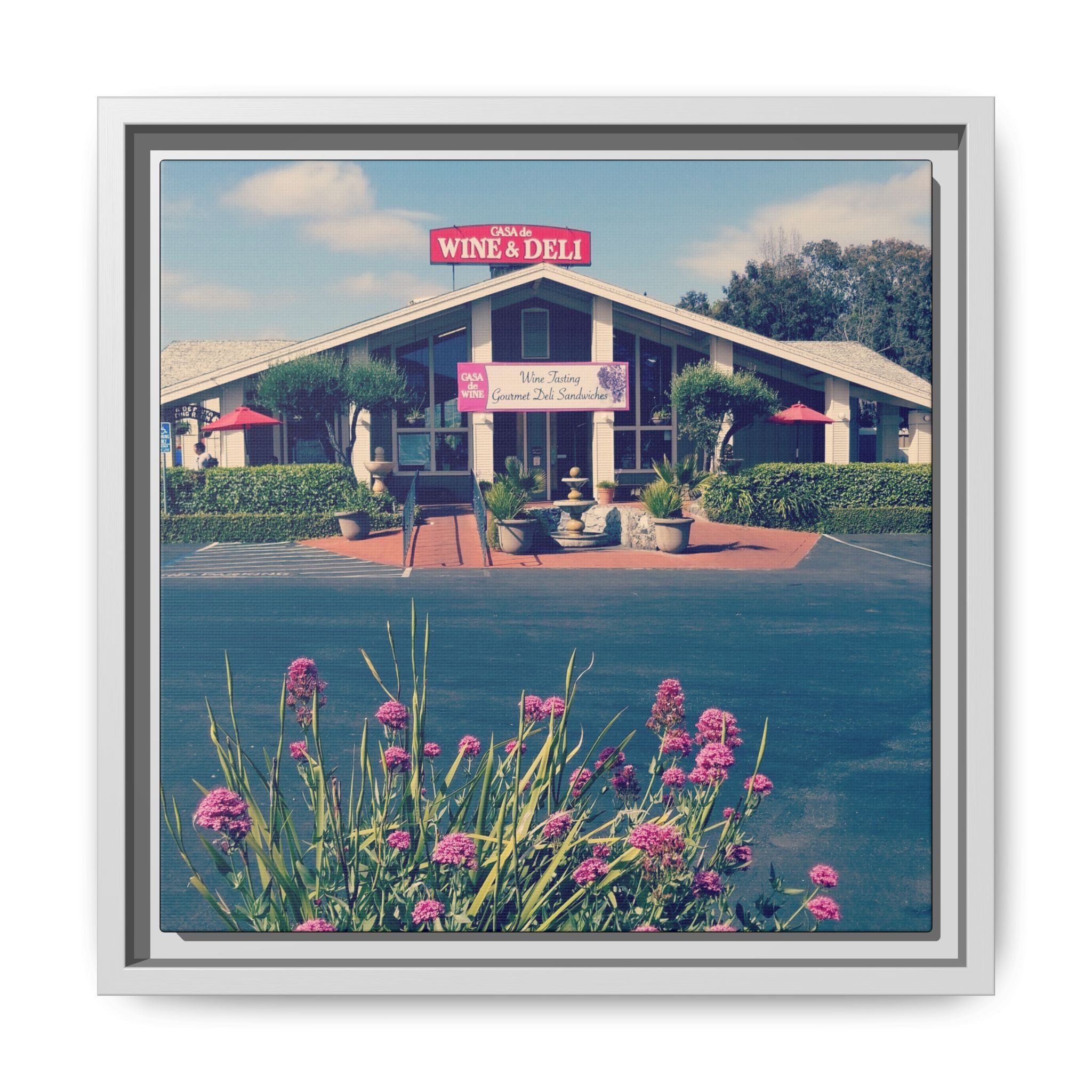 Vintage Oceanside Pavilion Framed Canvas Print