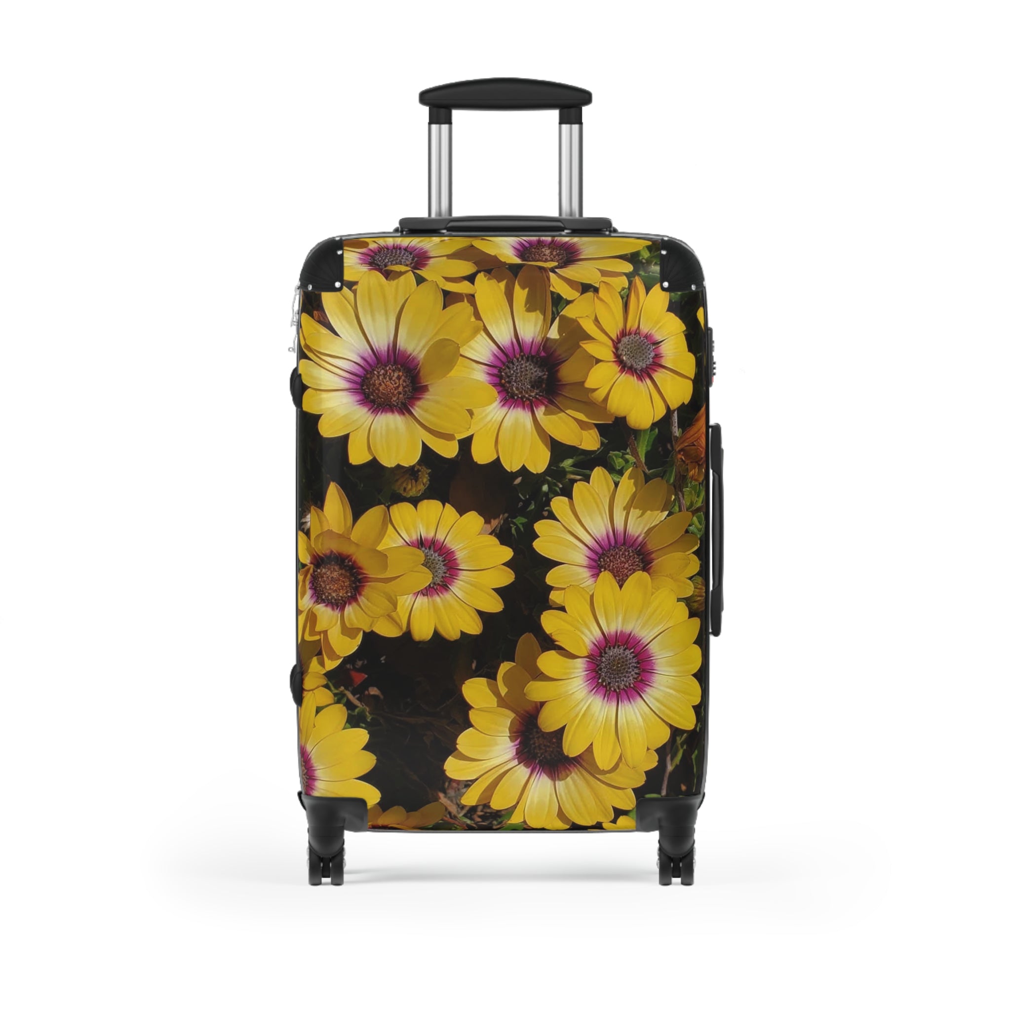 Yellow Daisy Floral Suitcase | Bright Flower Luggage
