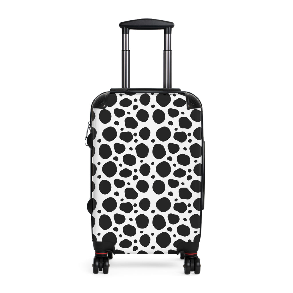 Spotted Carry-On Suitcase — Black & White Animal Print Luggage