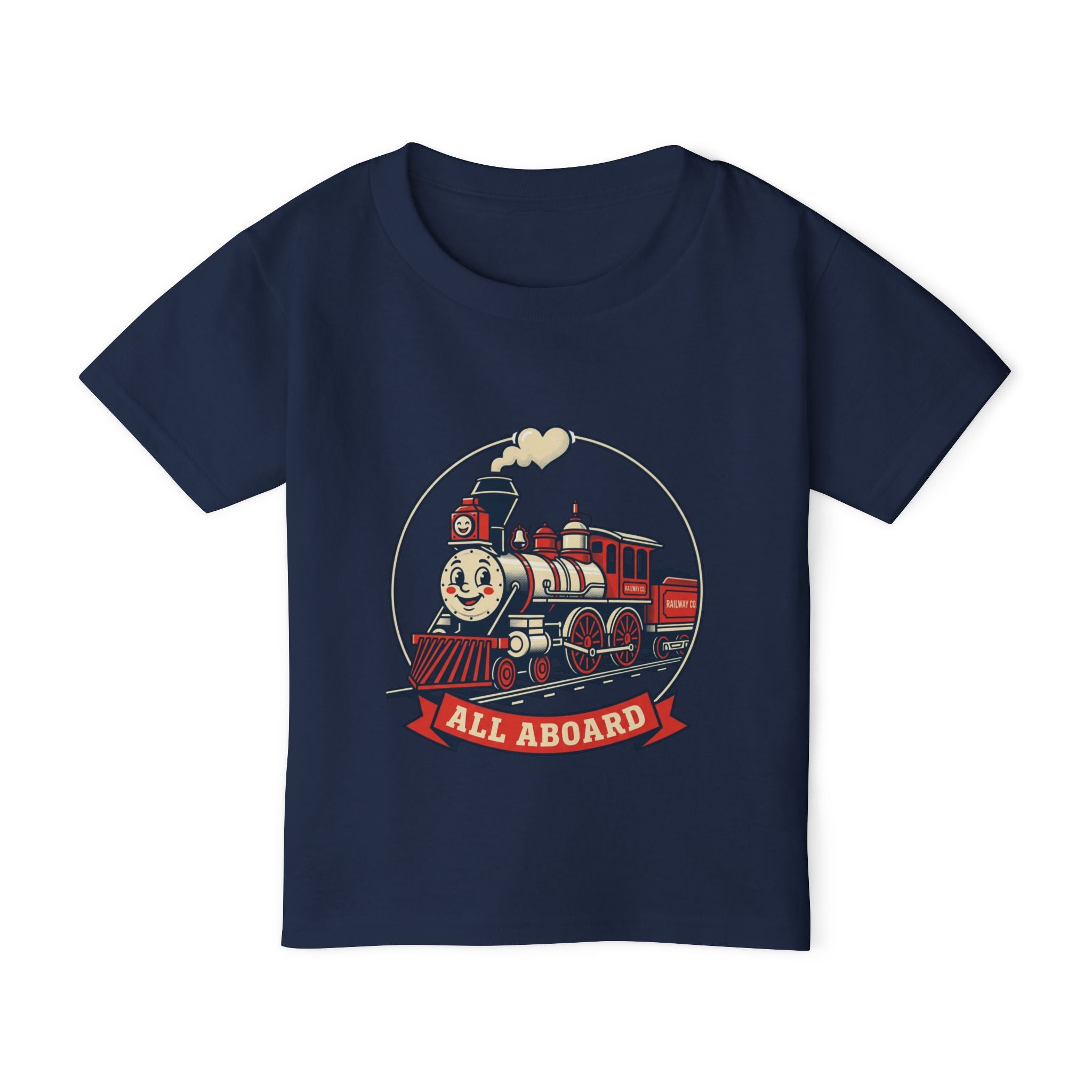 Toddler T-Shirt — 'All Aboard' Vintage Train Graphic