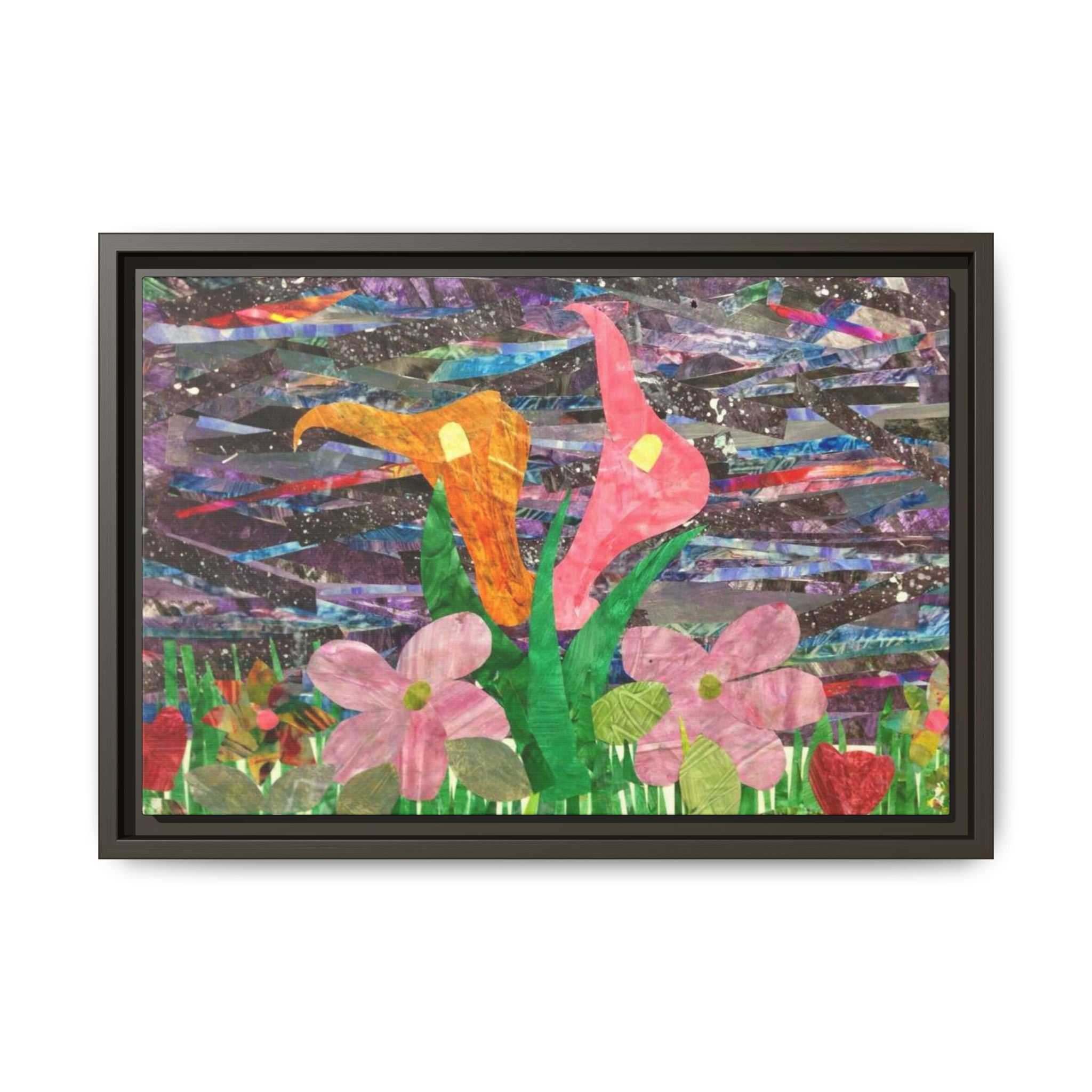 Framed Floral Collage Canvas