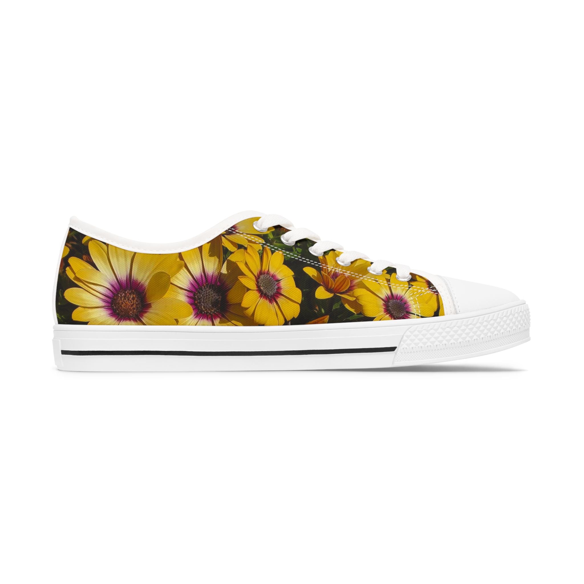 Daisy Floral Low Top Sneakers — Women's Casual Shoe
