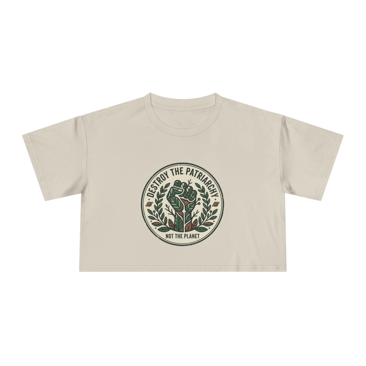 Destroy The Patriarchy Rose Emblem Crop Tee
