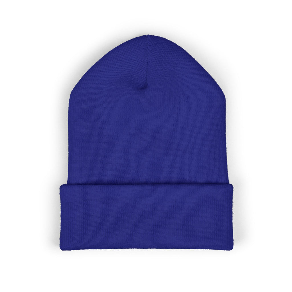 =Embroidered Recycle Symbol Cuffed Beanie (Dark Colors)