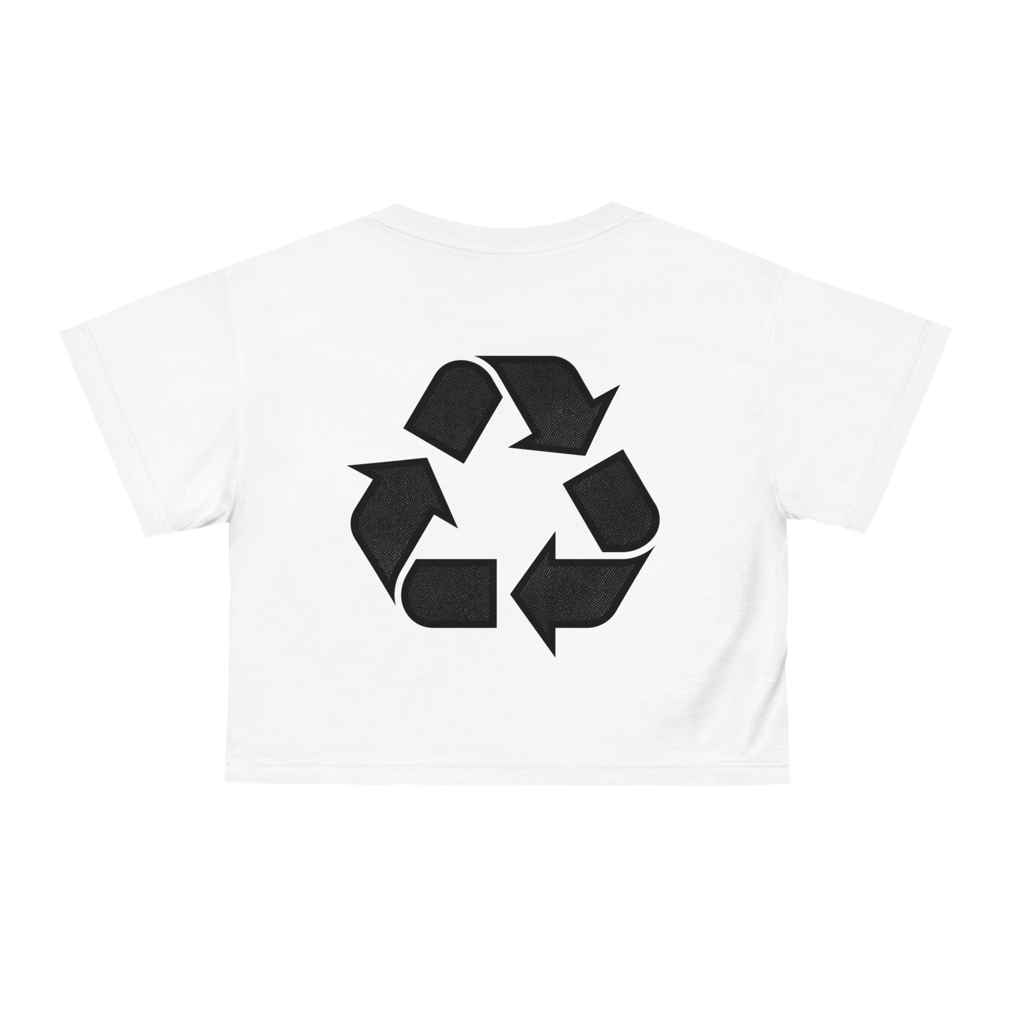 Reduce Reuse Recycle Crop Tee | Eco Recycling Symbol