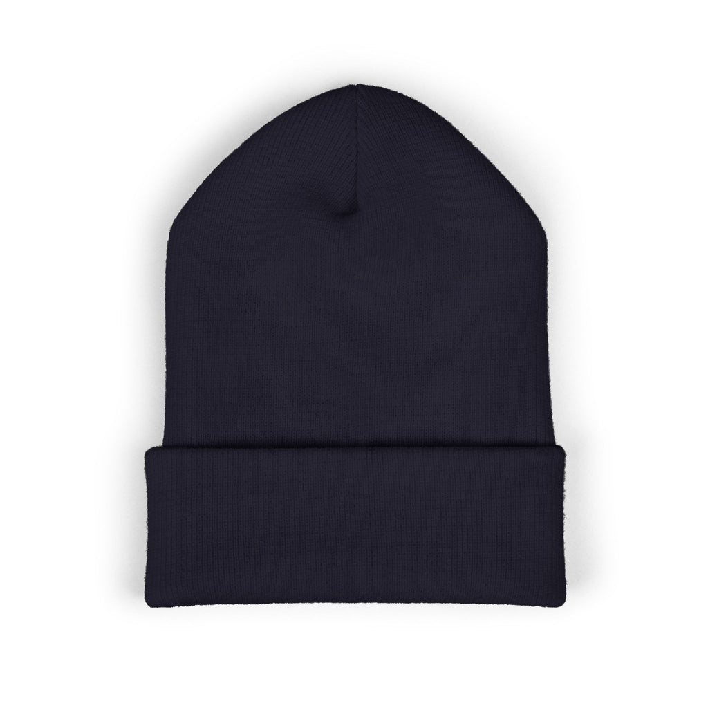 =Embroidered Recycle Symbol Cuffed Beanie (Dark Colors)