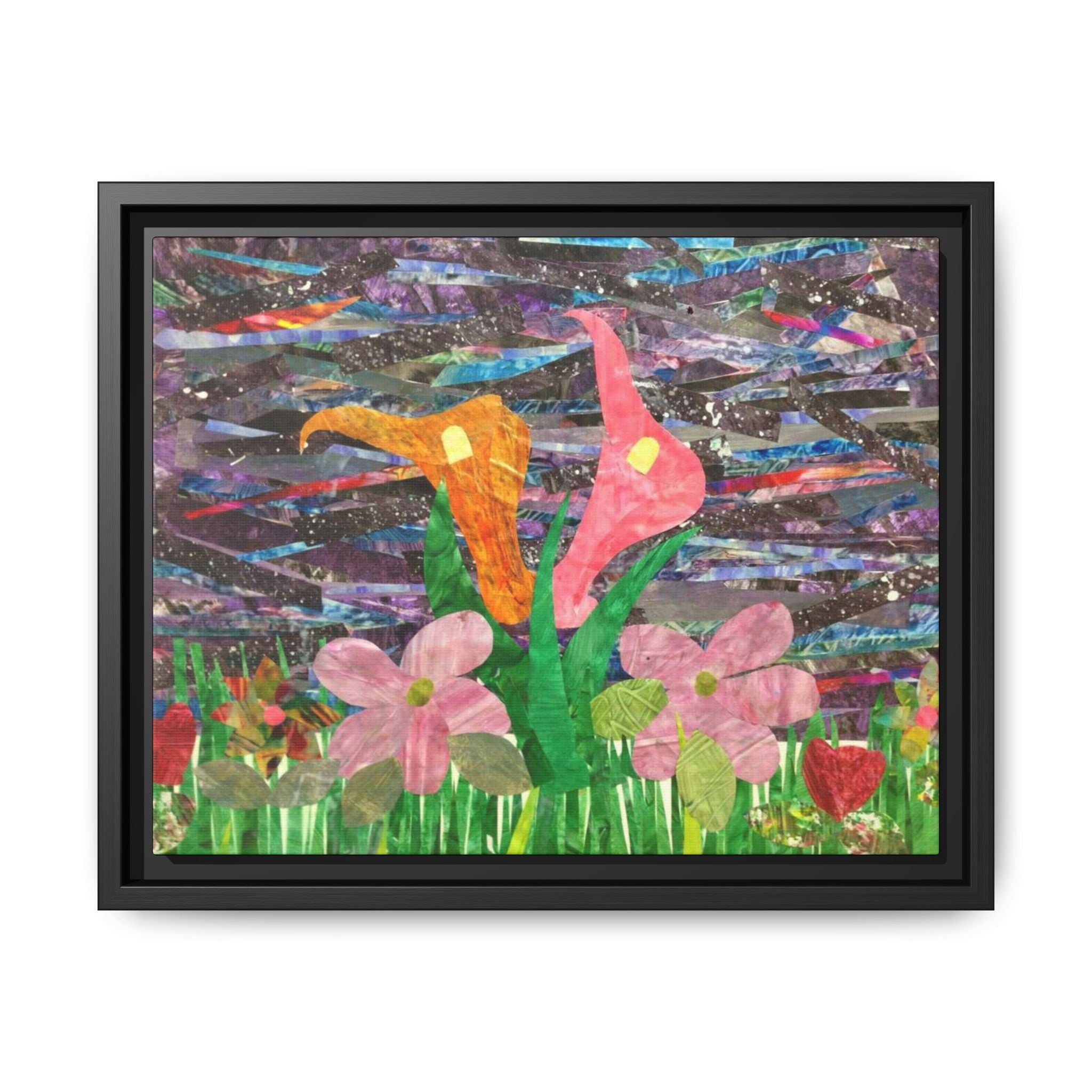 Framed Floral Collage Canvas