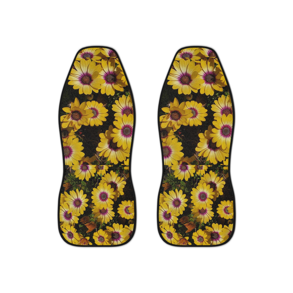 Fundas de asiento de coche con estampado de girasol amarillo | Interior floral para automóvil