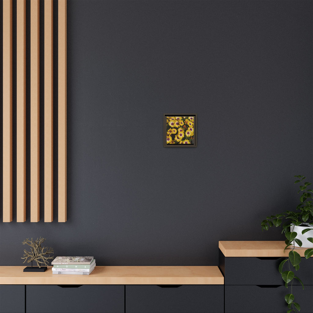 Cuadro de pared de lienzo con margaritas amarillas — Impresión floral mate vibrante