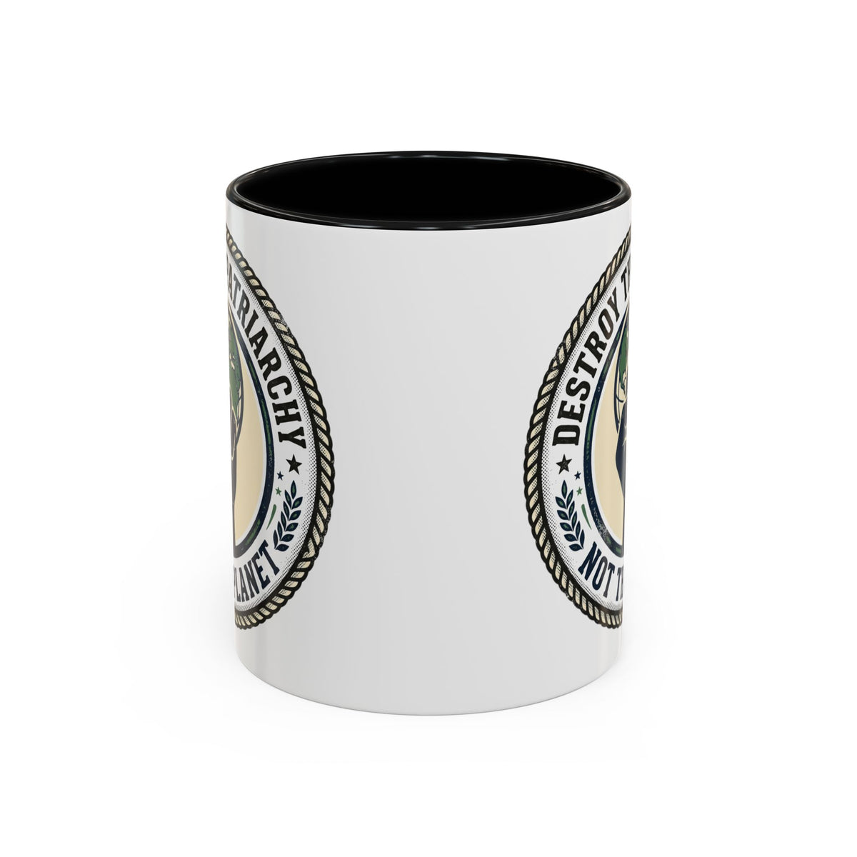 Destroy the Patriarchy Not the Planet Coffee Mug – Feminist Eco Justice Accent Mug (11/15oz)