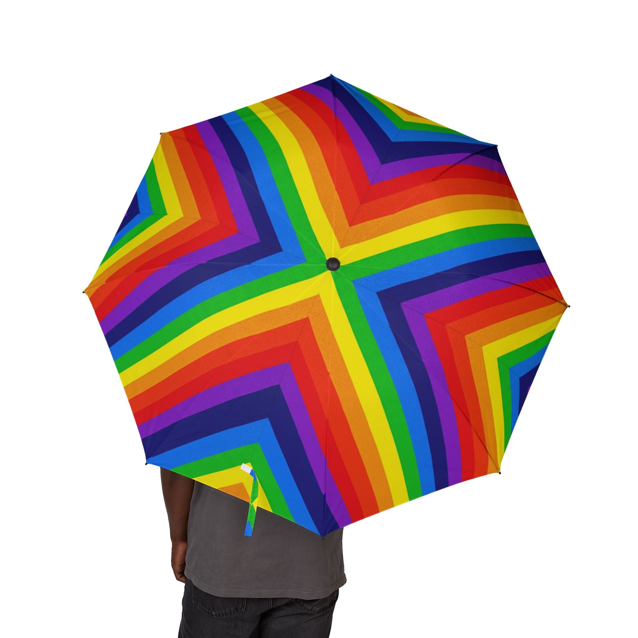 Rainbow Foldable Umbrella — Semi‑Automatic Compact Travel Umbrella