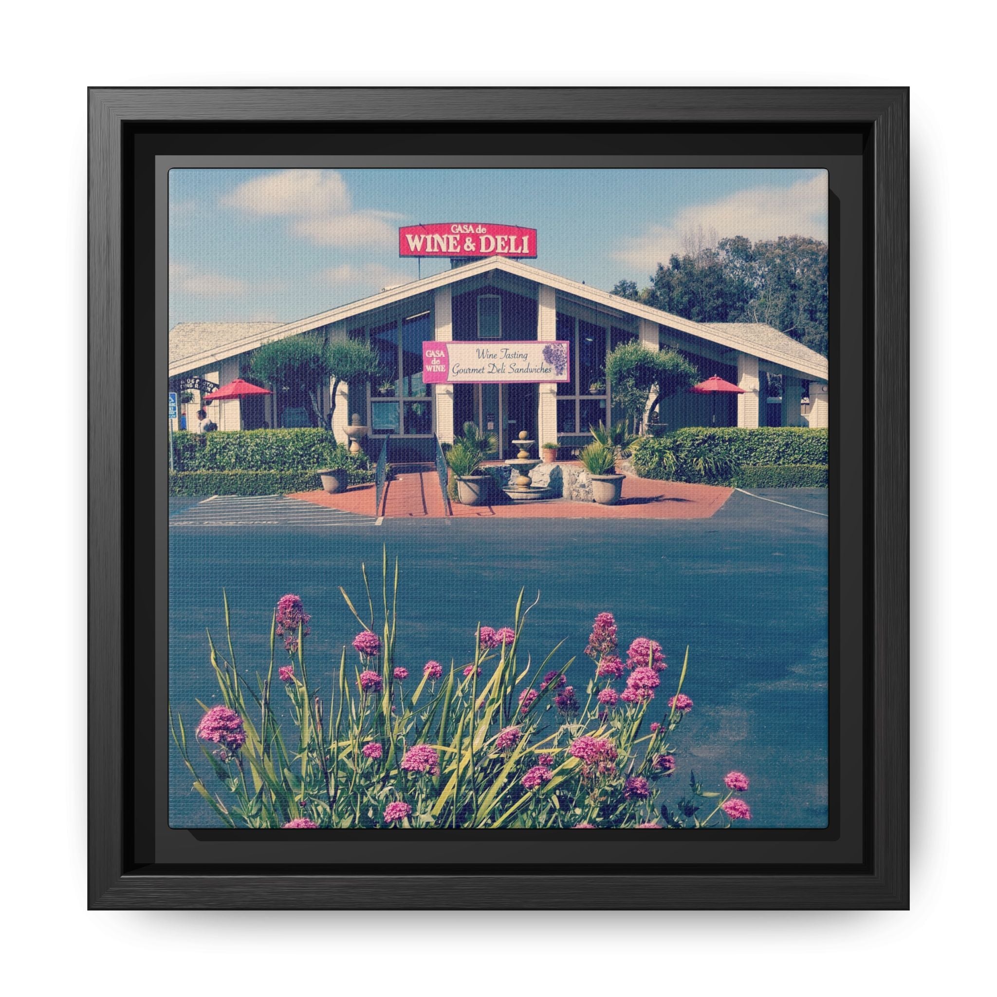 Vintage Oceanside Pavilion Framed Canvas Print