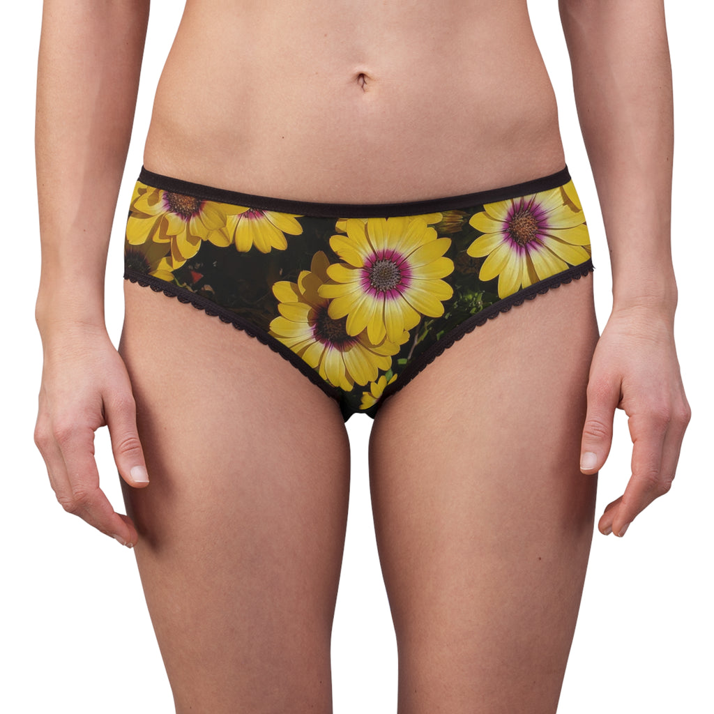 Braguitas con estampado floral de margaritas amarillas | Ropa interior floral con estampado total