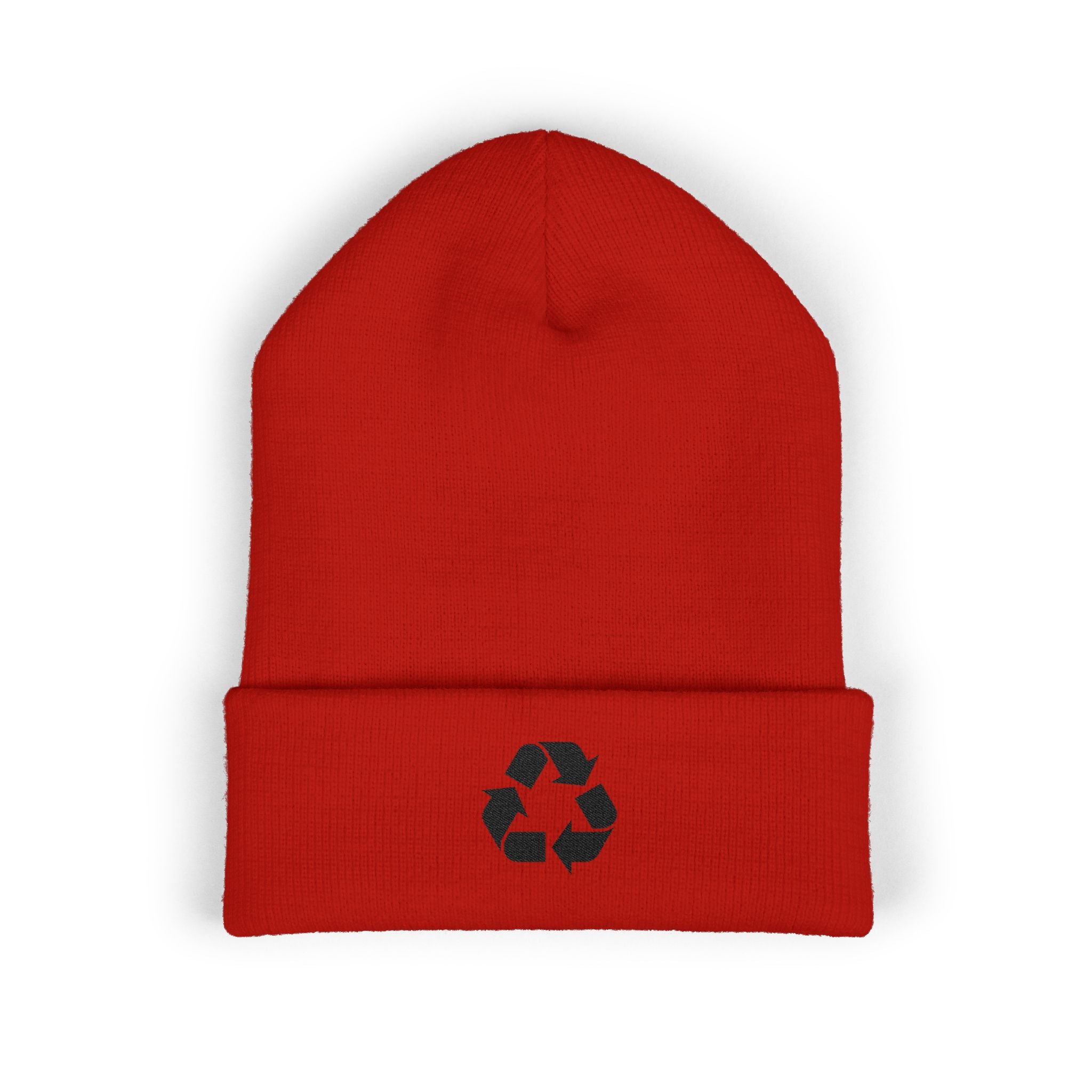 Embroidered Recycle Symbol Cuffed Beanie