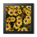 Yellow Daisy Floral Framed Vertical Poster | Square Wall Art