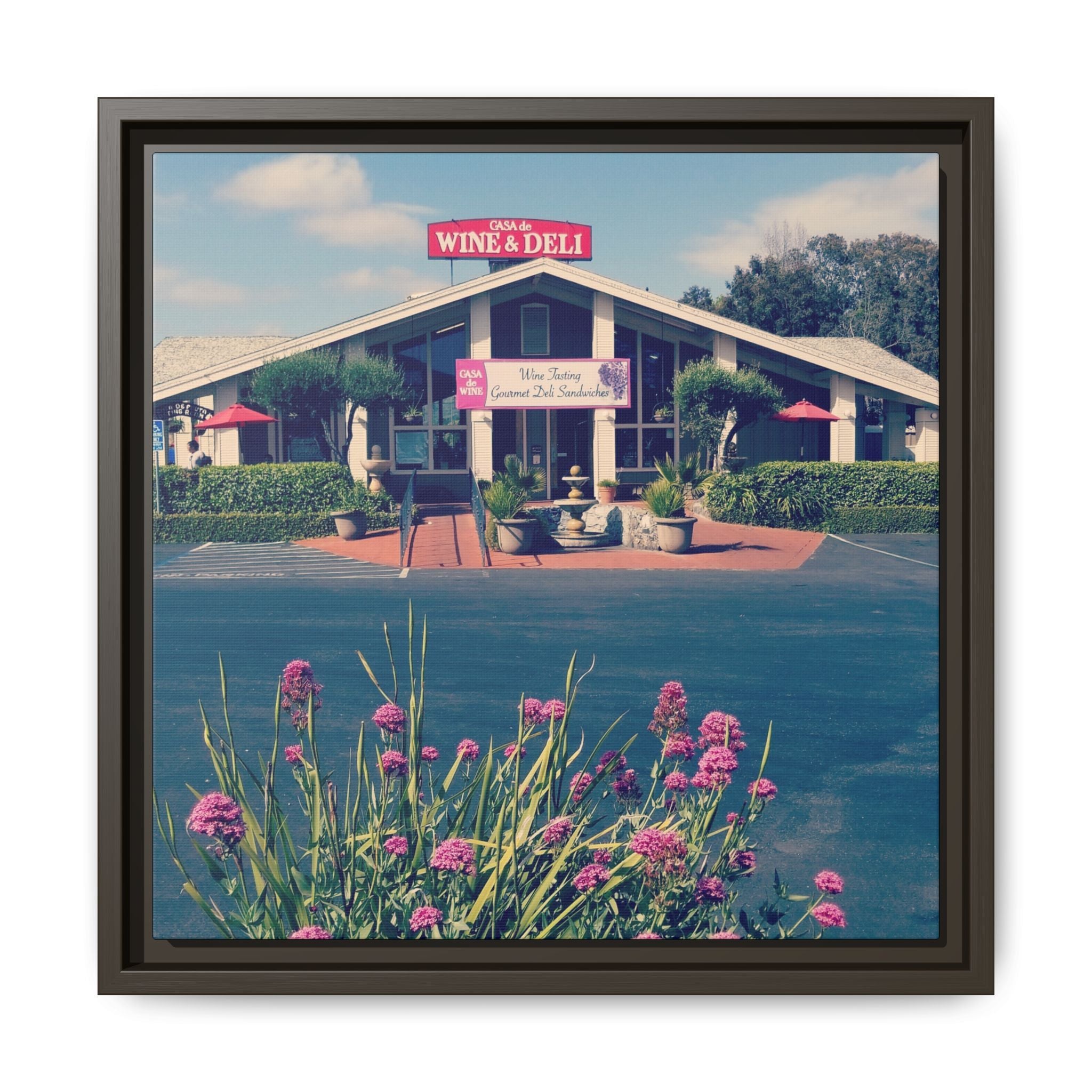 Vintage Oceanside Pavilion Framed Canvas Print
