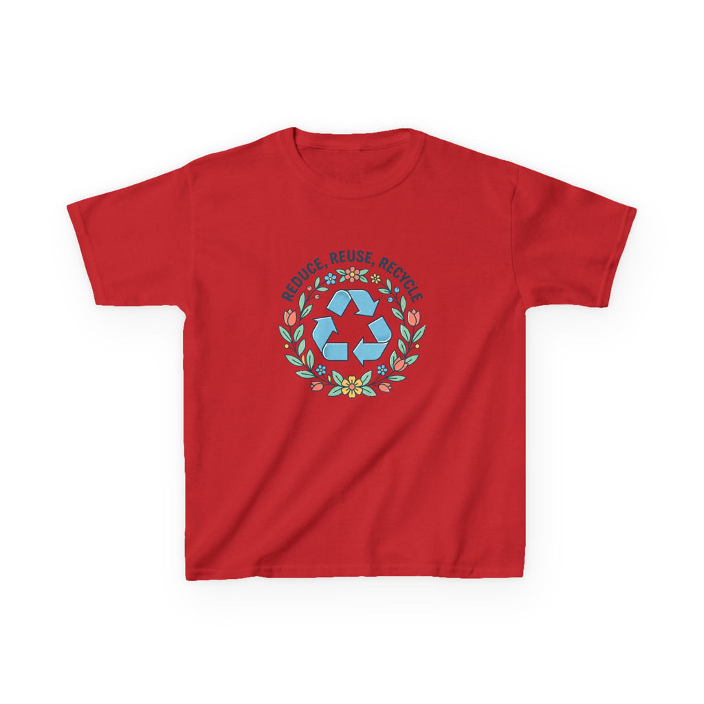 Camiseta "Reducir Reutilizar Reciclar" Floral para Niños