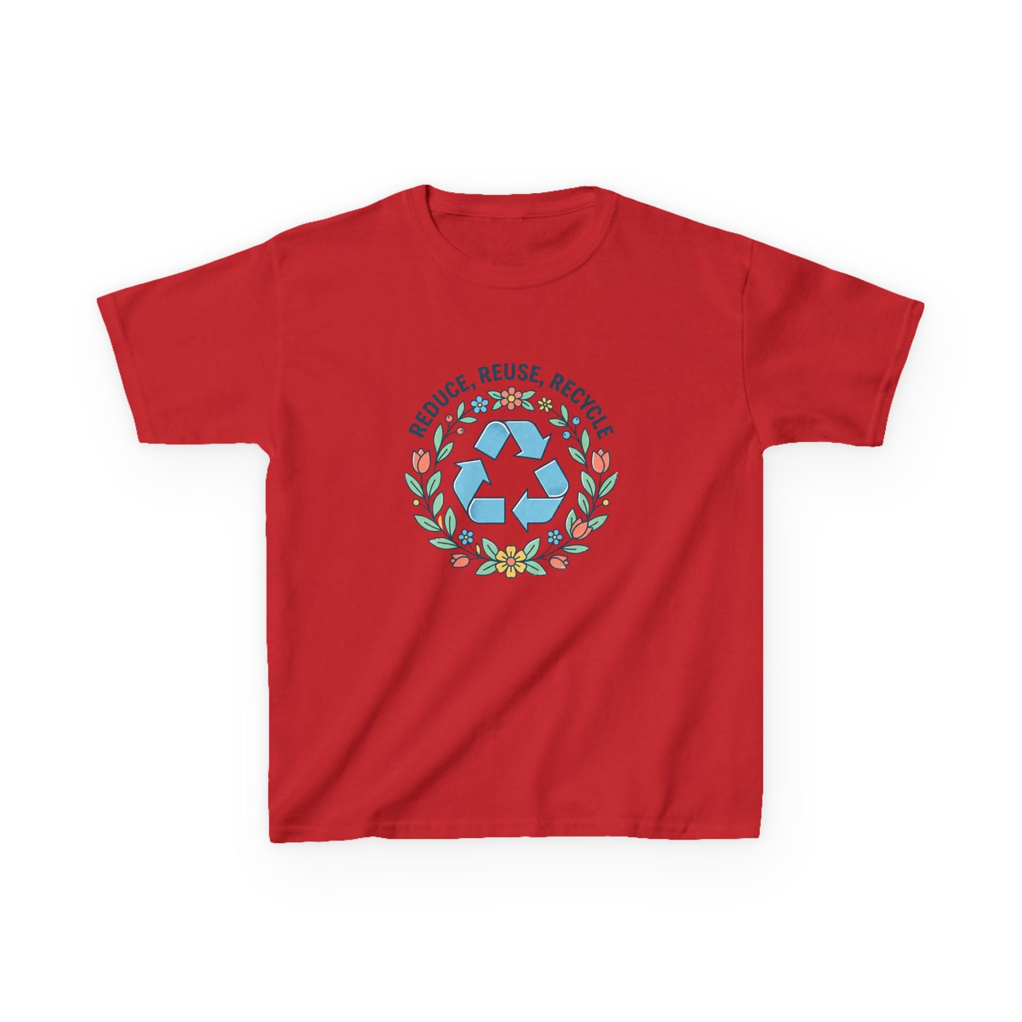 Camiseta "Reducir Reutilizar Reciclar" Floral para Niños