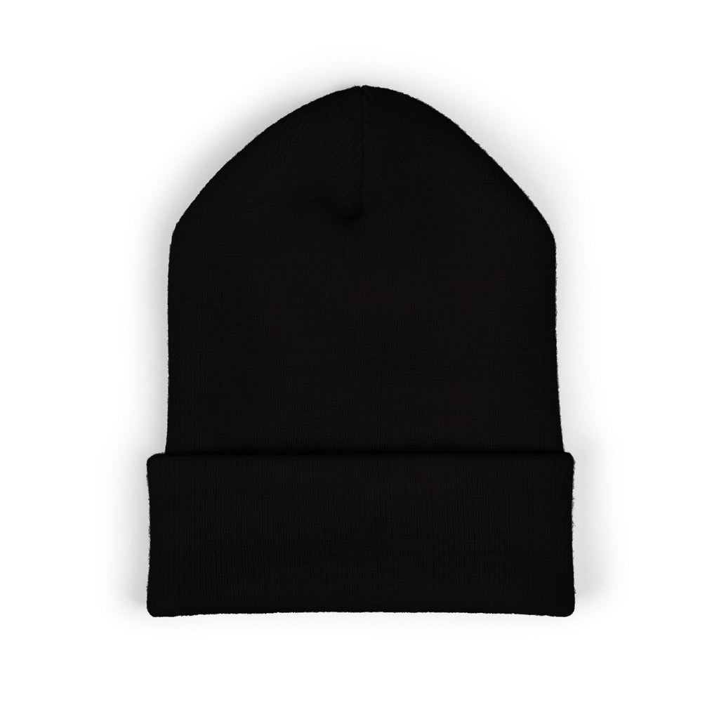 =Embroidered Recycle Symbol Cuffed Beanie (Dark Colors)