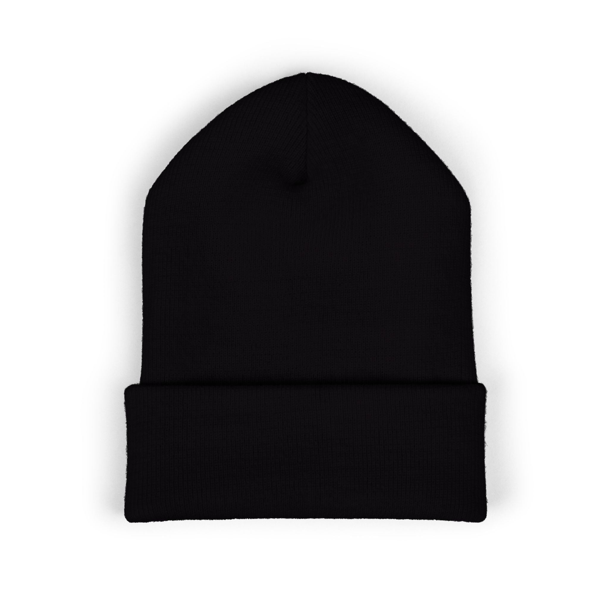 =Embroidered Recycle Symbol Cuffed Beanie (Dark Colors)