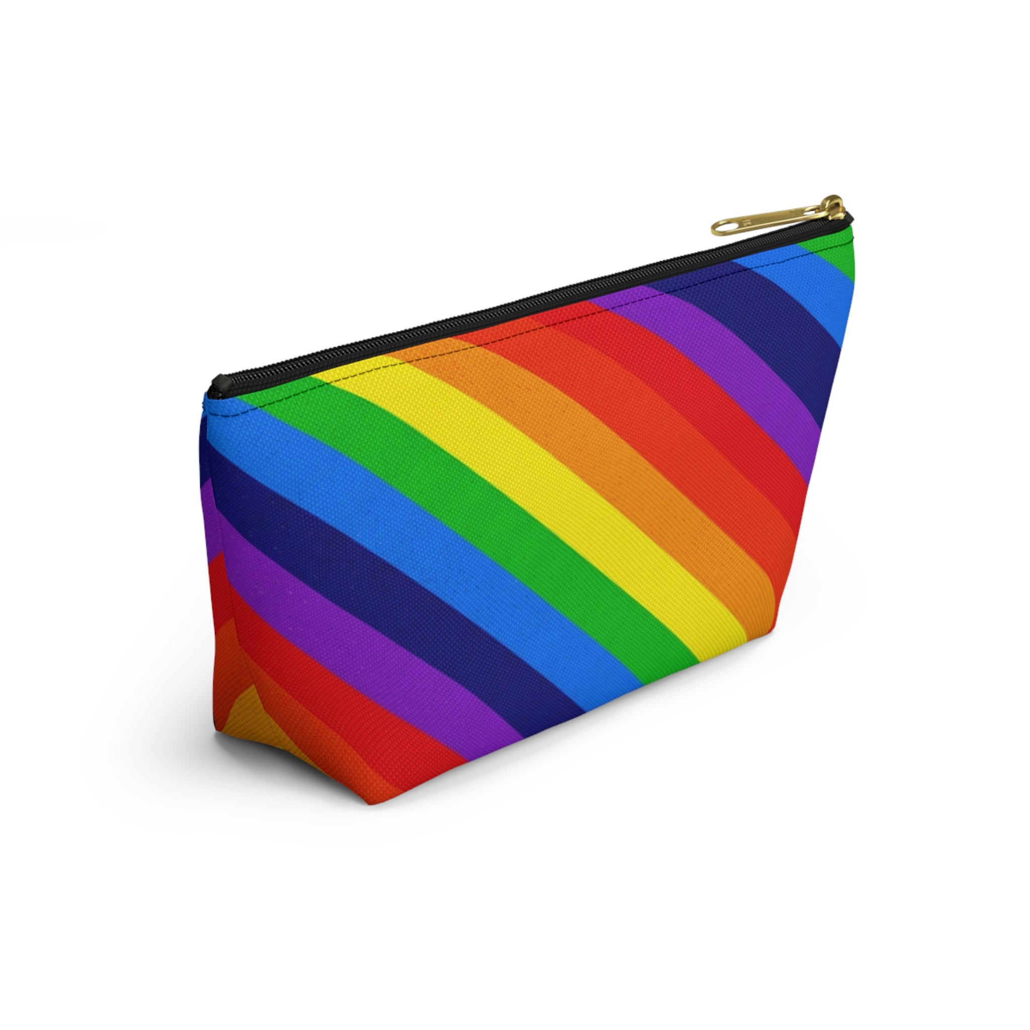 Rainbow Stripe Accessory Pouch — T‑Bottom Travel Cosmetic Bag