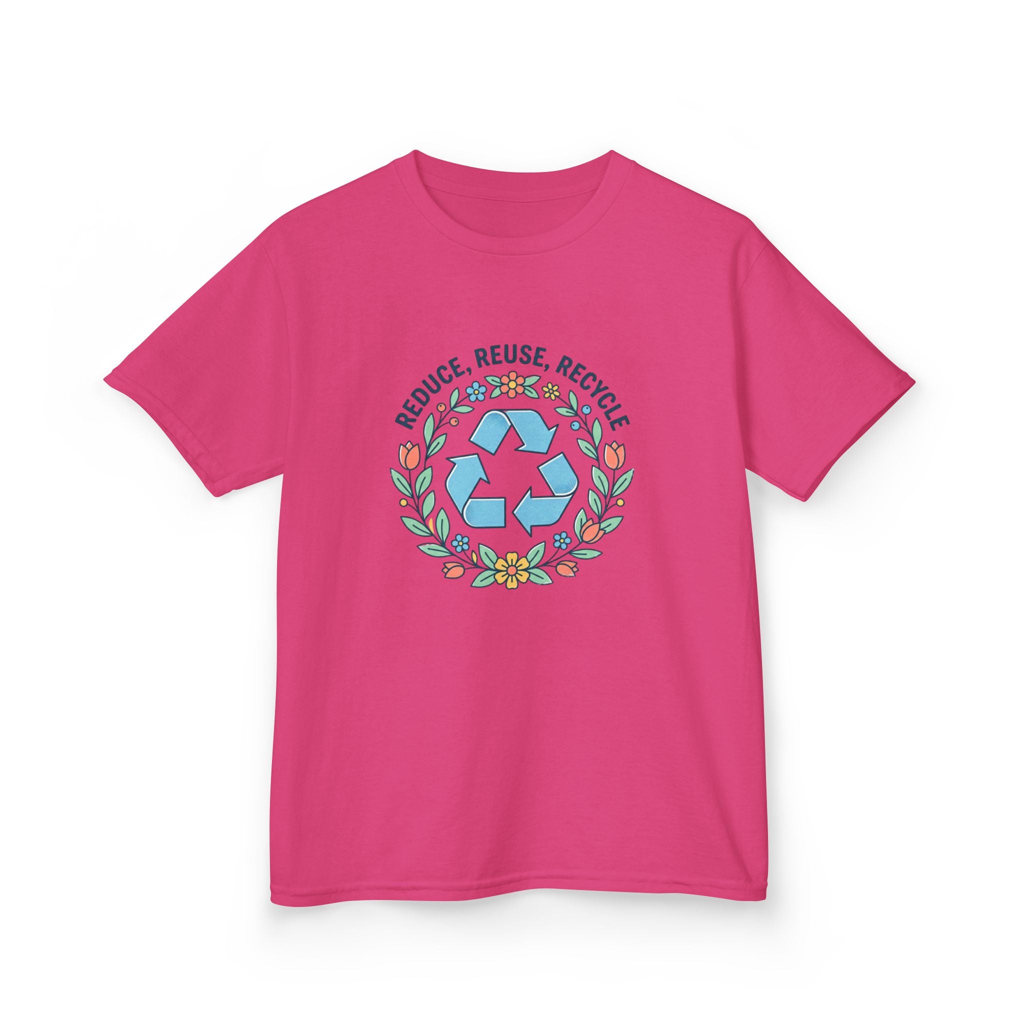 Camiseta "Reducir Reutilizar Reciclar" Floral para Niños