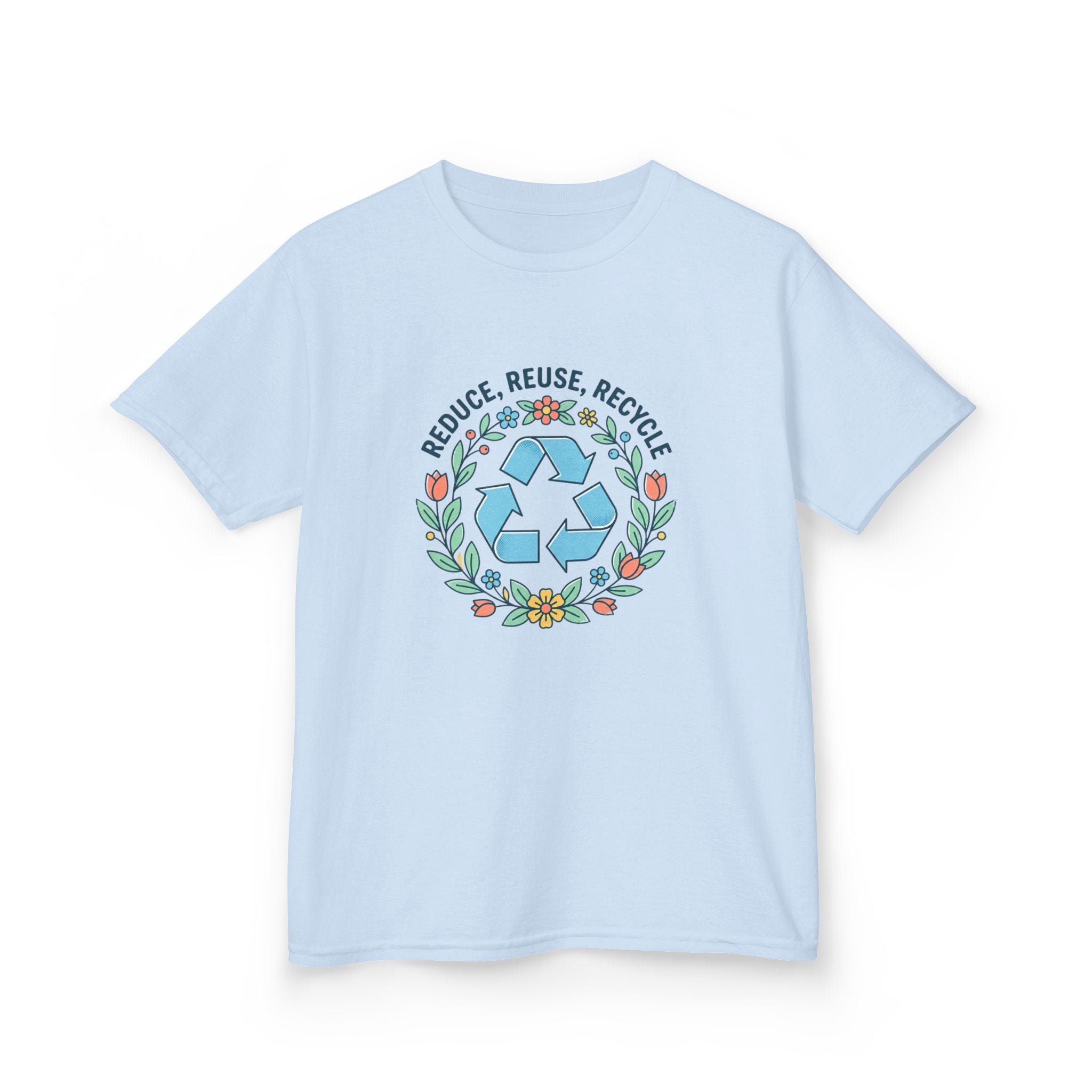 Camiseta "Reducir Reutilizar Reciclar" Floral para Niños