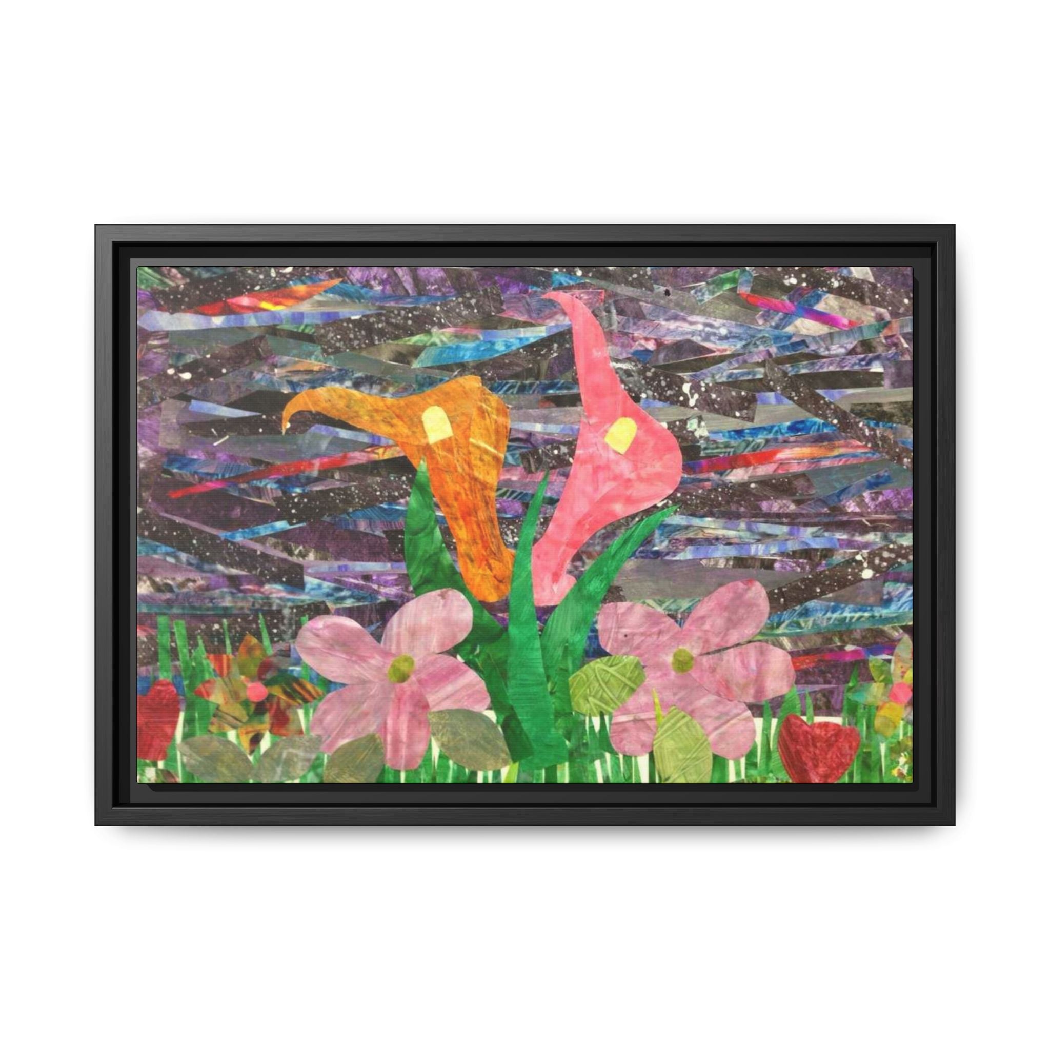 Framed Floral Collage Canvas