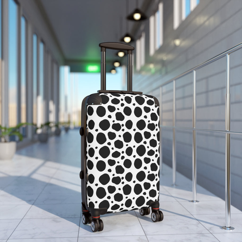 Spotted Carry-On Suitcase — Black & White Animal Print Luggage