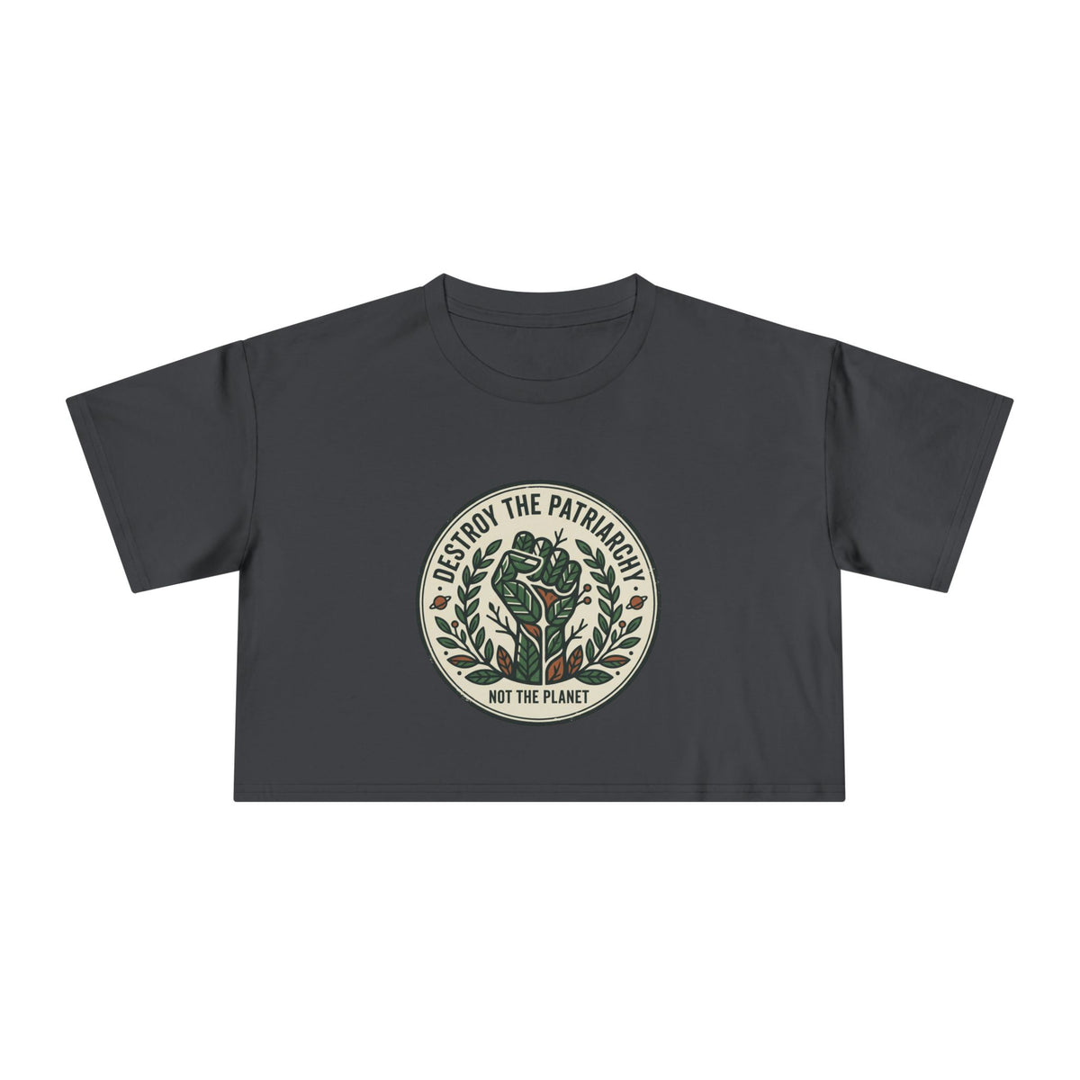 Destroy The Patriarchy Rose Emblem Crop Tee