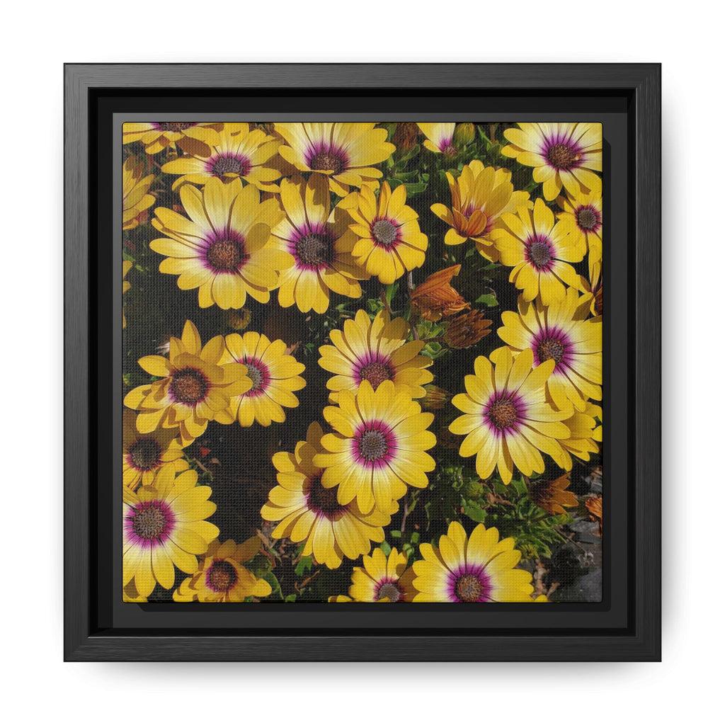 Cuadro de pared de lienzo con margaritas amarillas — Impresión floral mate vibrante