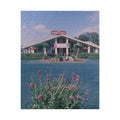 Vintage Oceanside Pavilion Photo Puzzle, 110-1014 Piece Jigsaw | Scenic Floral Foreground