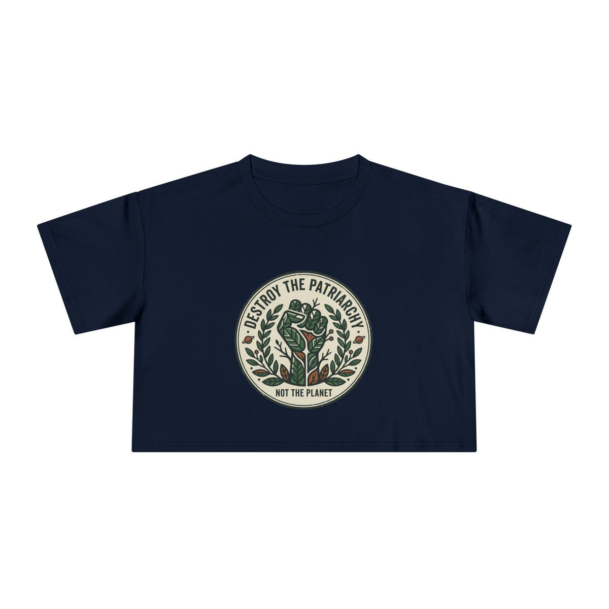 Destroy The Patriarchy Rose Emblem Crop Tee