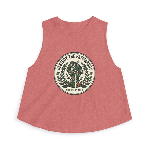 Crop Top - "Destroy the Patriarchy, Not the Planet" Eco-Feminist Graphic Tank