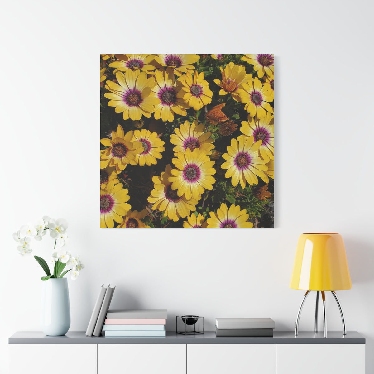 Yellow Daisy Floral Canvas Wall Art